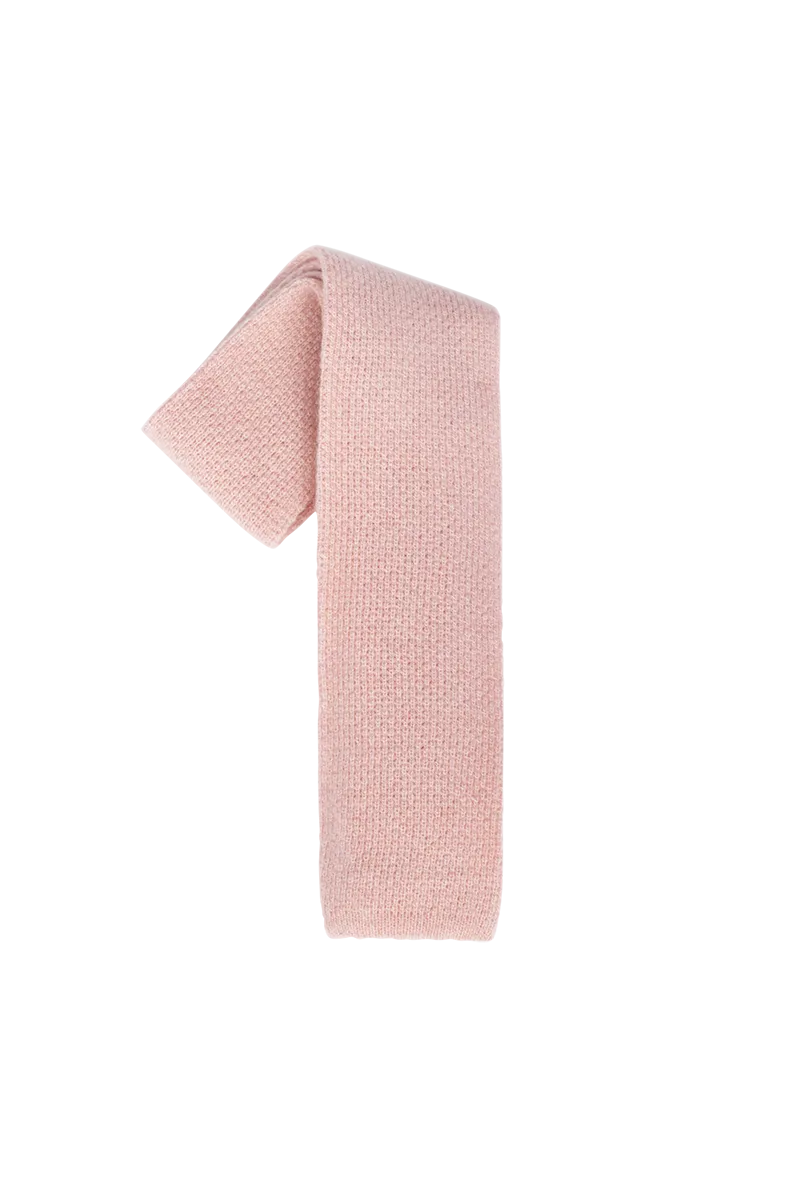 Stefano Bemer Maglia cravatta lana rosa pastello 8 cm