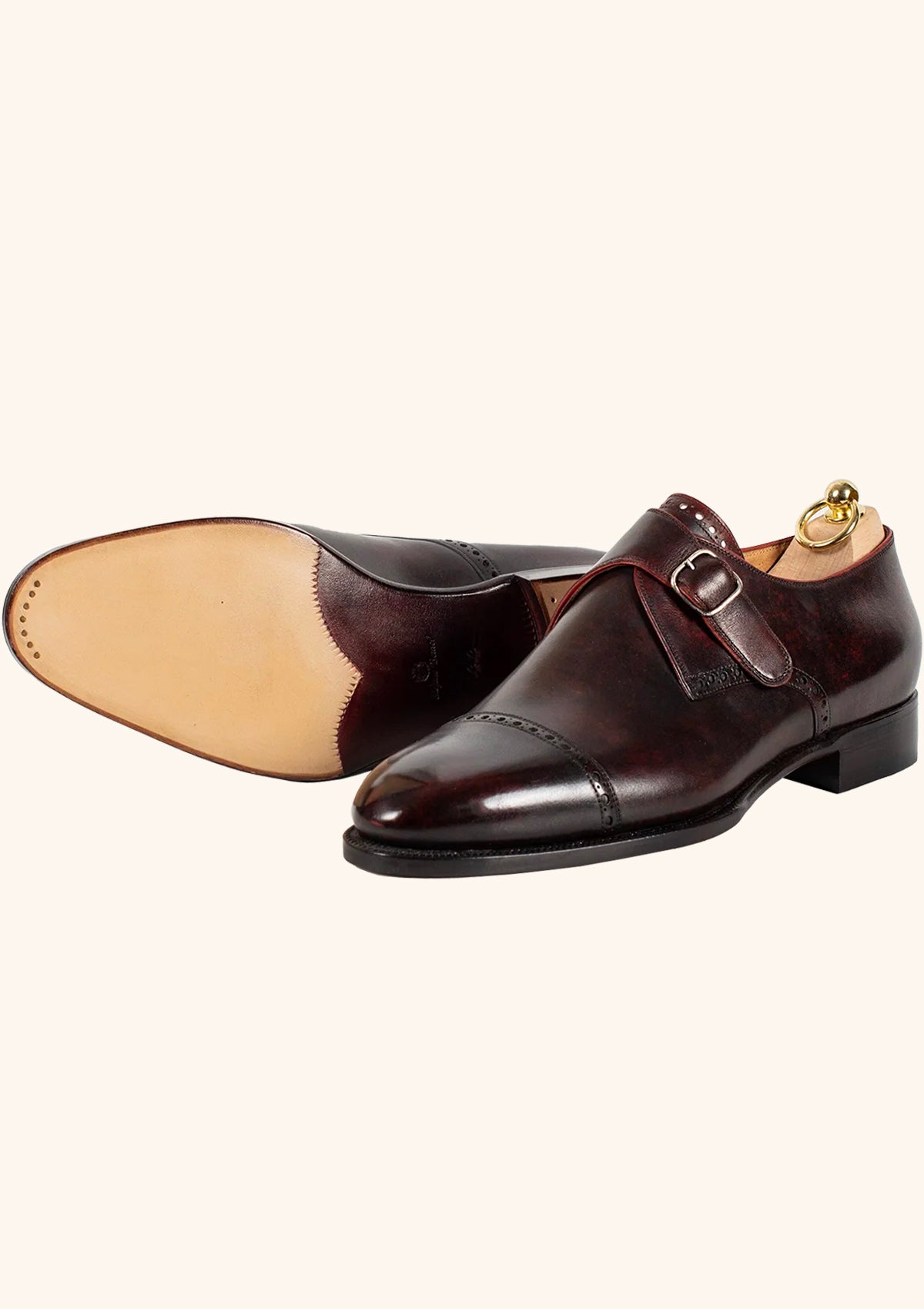 Stefano Bemer Monks C2262 scarpe monk bordeaux pelle