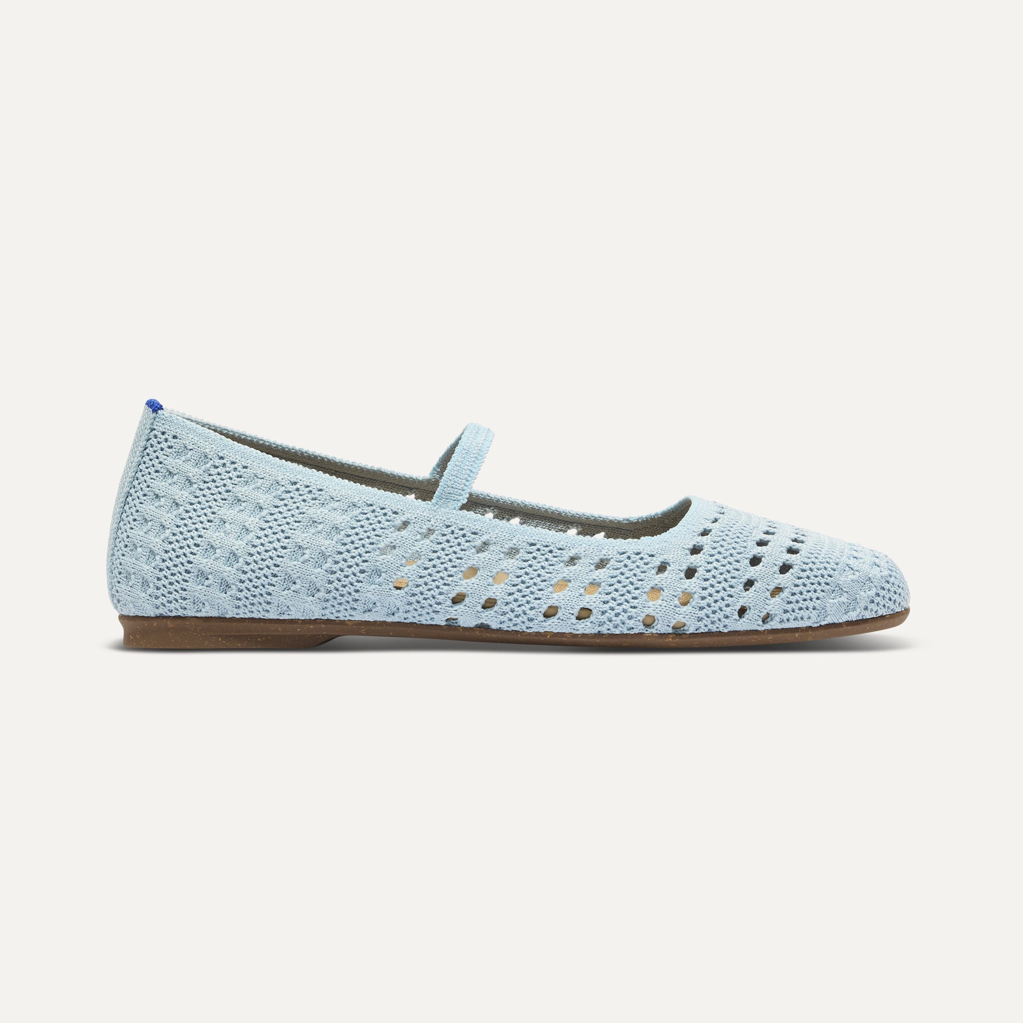 Rothy's The Max Square Mary Jane ballerine Powder Blue Crochet