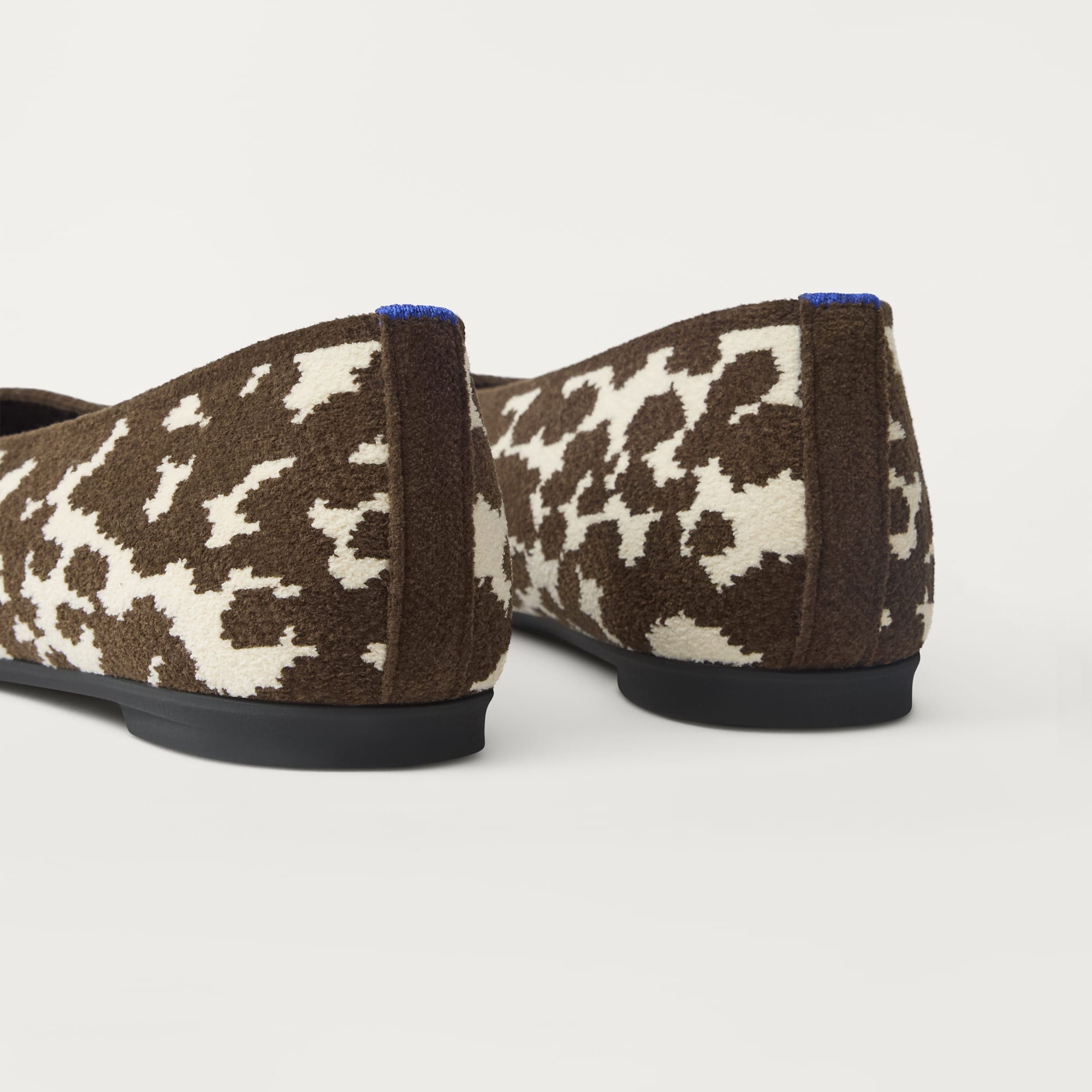 Rothy's The Max Square Ballerina ballerine dark rodeo cow print