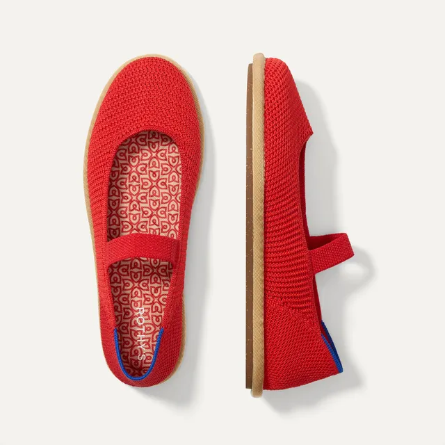 Rothy's The Cruiser Mary Jane ballerine rosse Poppy Raffia