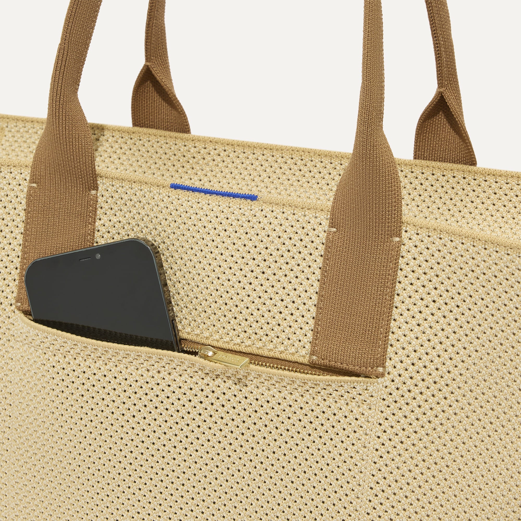 Rothy's The Classic Tote borsa Macadamia Open-Knit con zip