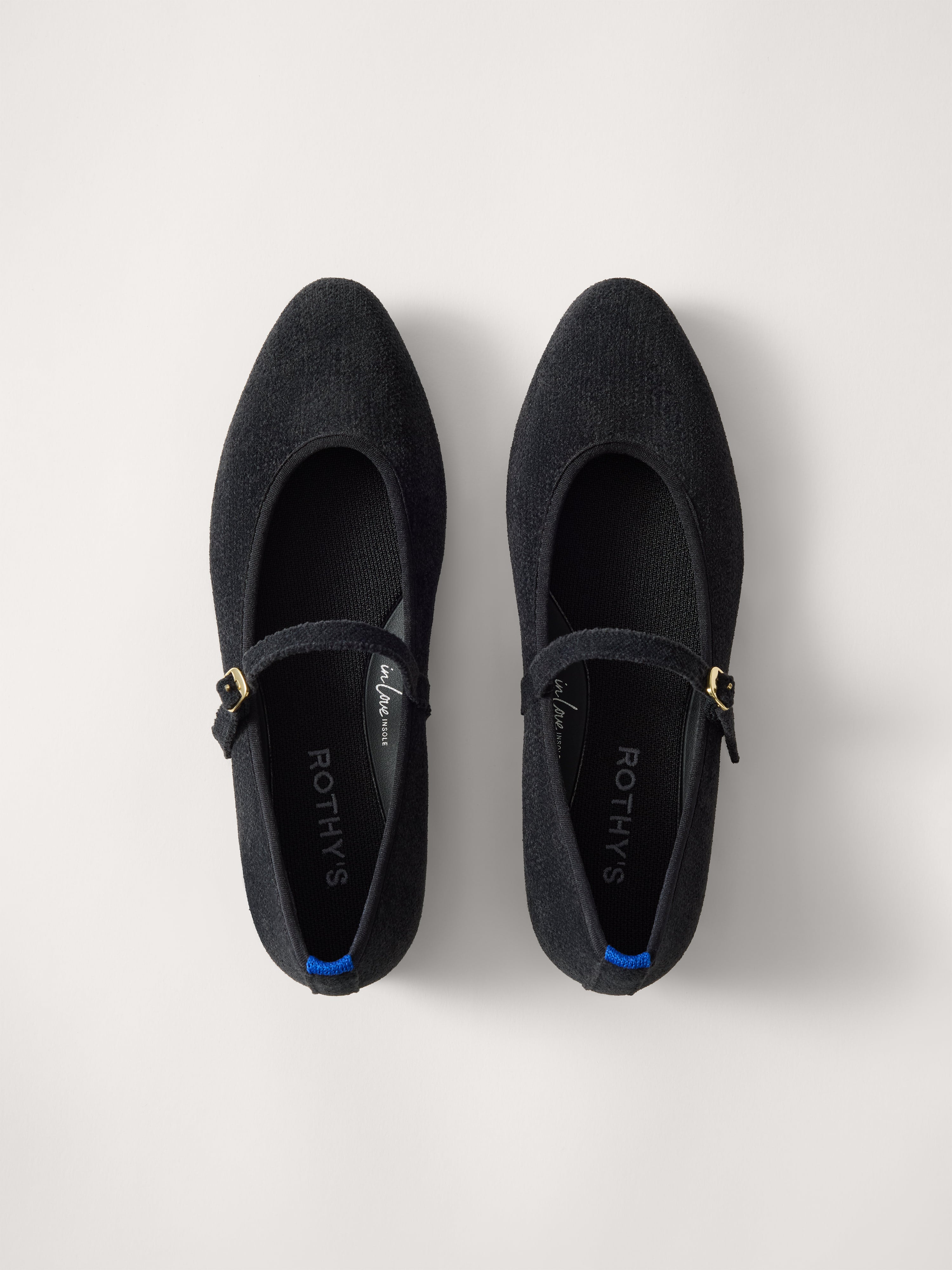Rothy's The Almond Mary Jane ballerine ReVelvet nero punta mandorla