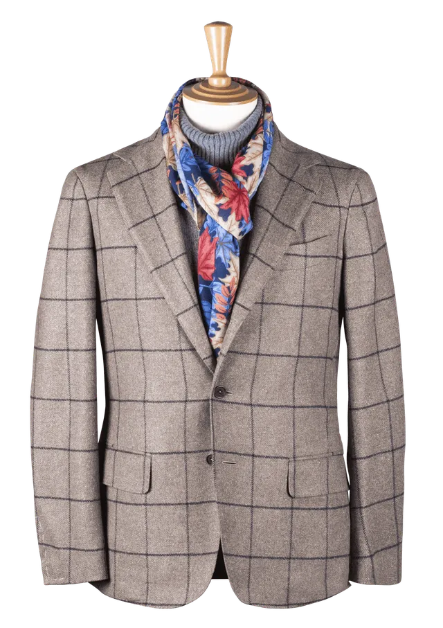 Stefano Bemer Blazers SV2130 giacca lana taupe quadri