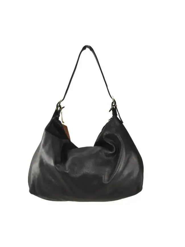 Sandro Barbera & Figli BAYL49 borsa a spalla pelle nero vintage