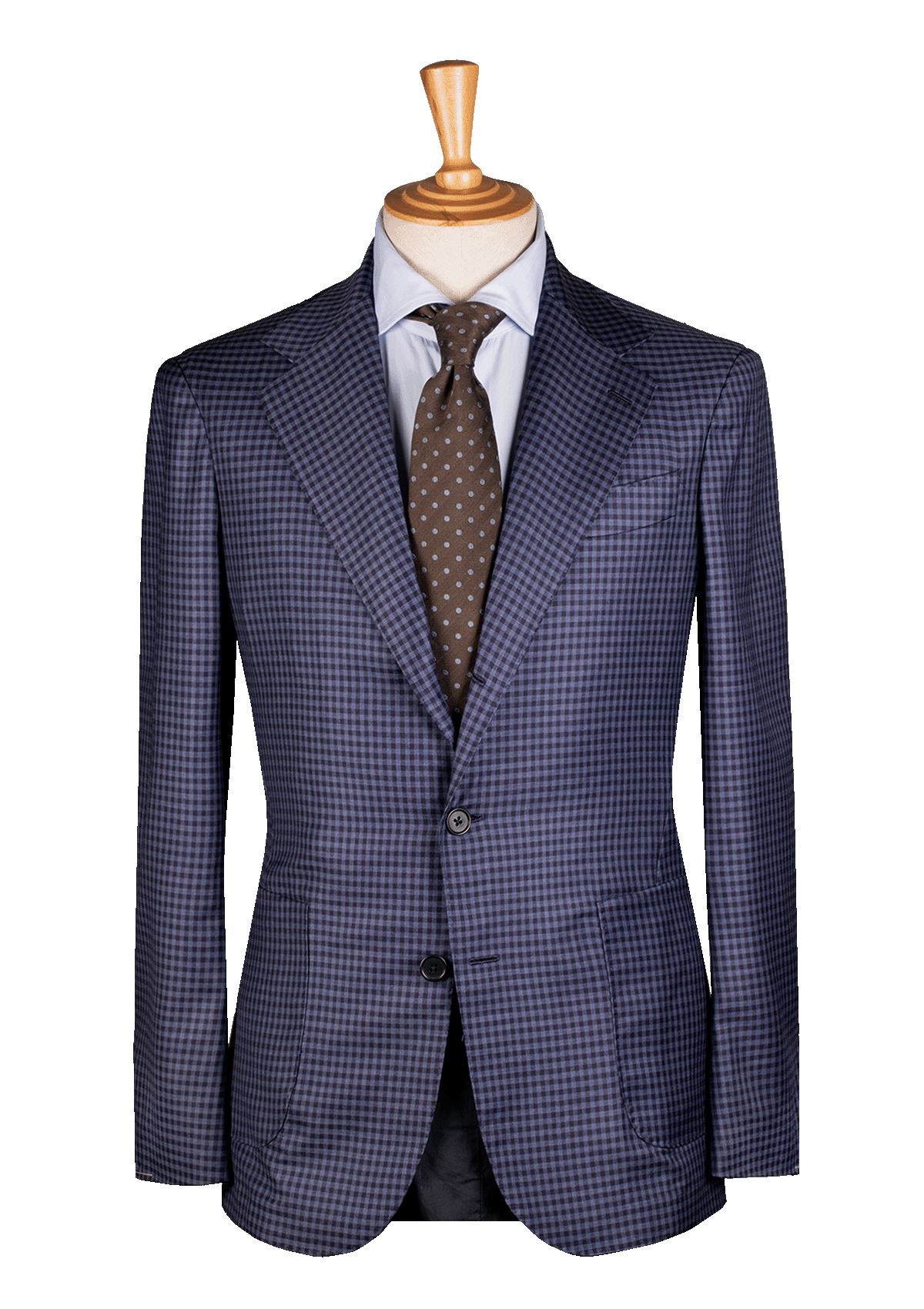 Stefano Bemer Unstructured Blazer Lana Quadri Blu 52