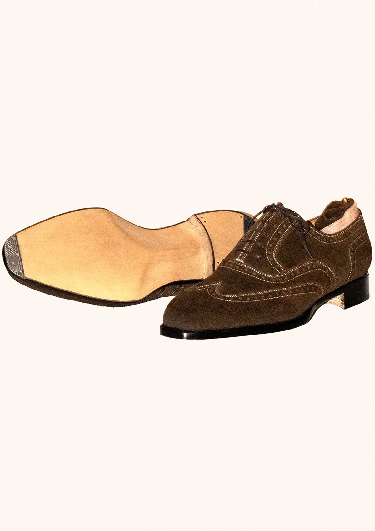 Stefano Bemer Oxfords T6351 stringate camoscio marrone 42