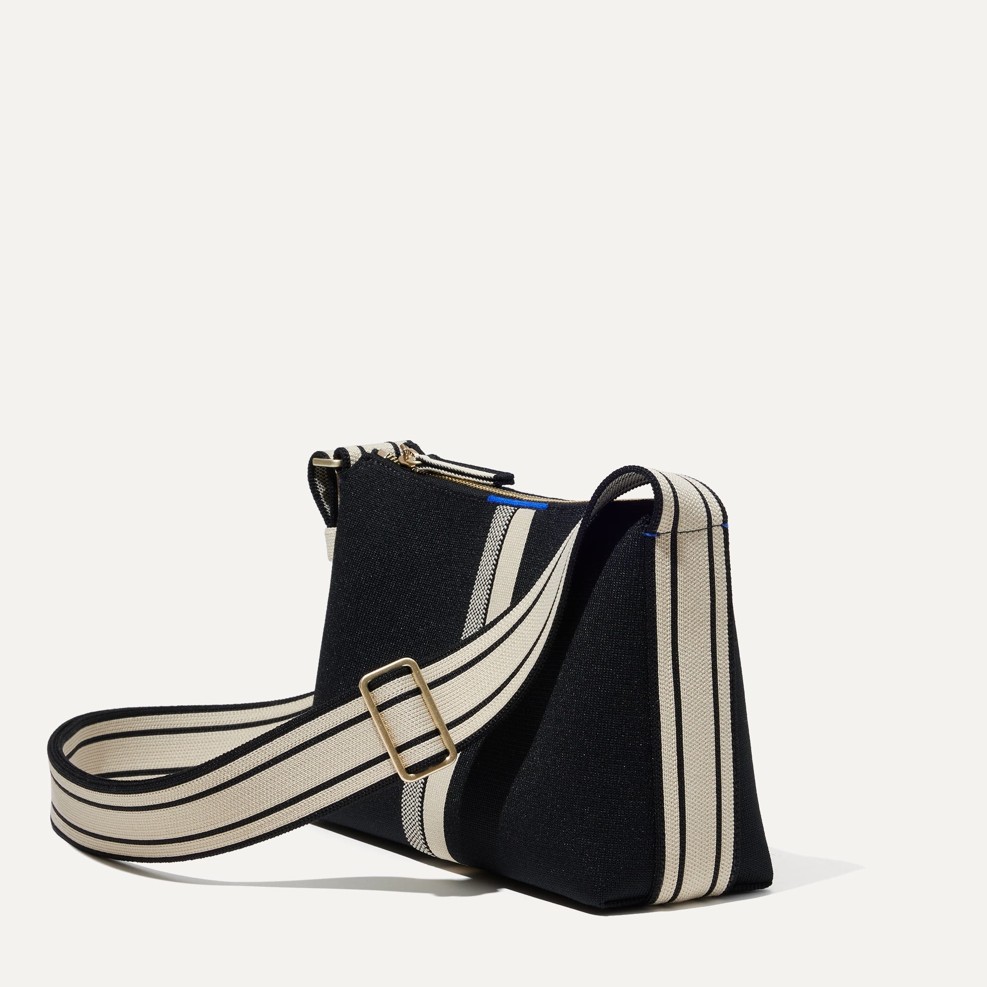 Rothy's The Casual Crossbody tracolla Black Ivory Stripe righe