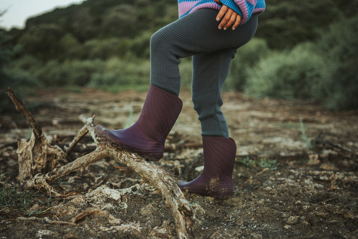 Wildling Shoes Ranidae Plum stivali pioggia viola vegan