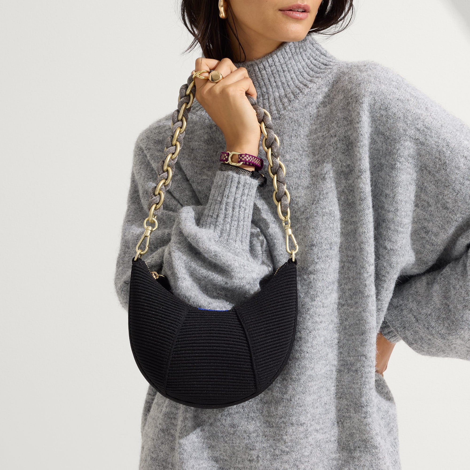 Rothy's The Shoulder Strap tracolla Golden Silver Chain