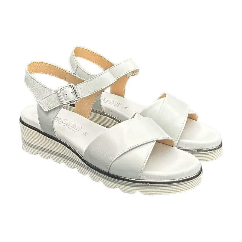 Sandro Barbera & Figli 1091 sandalo donna bianco pelle gomma leggero