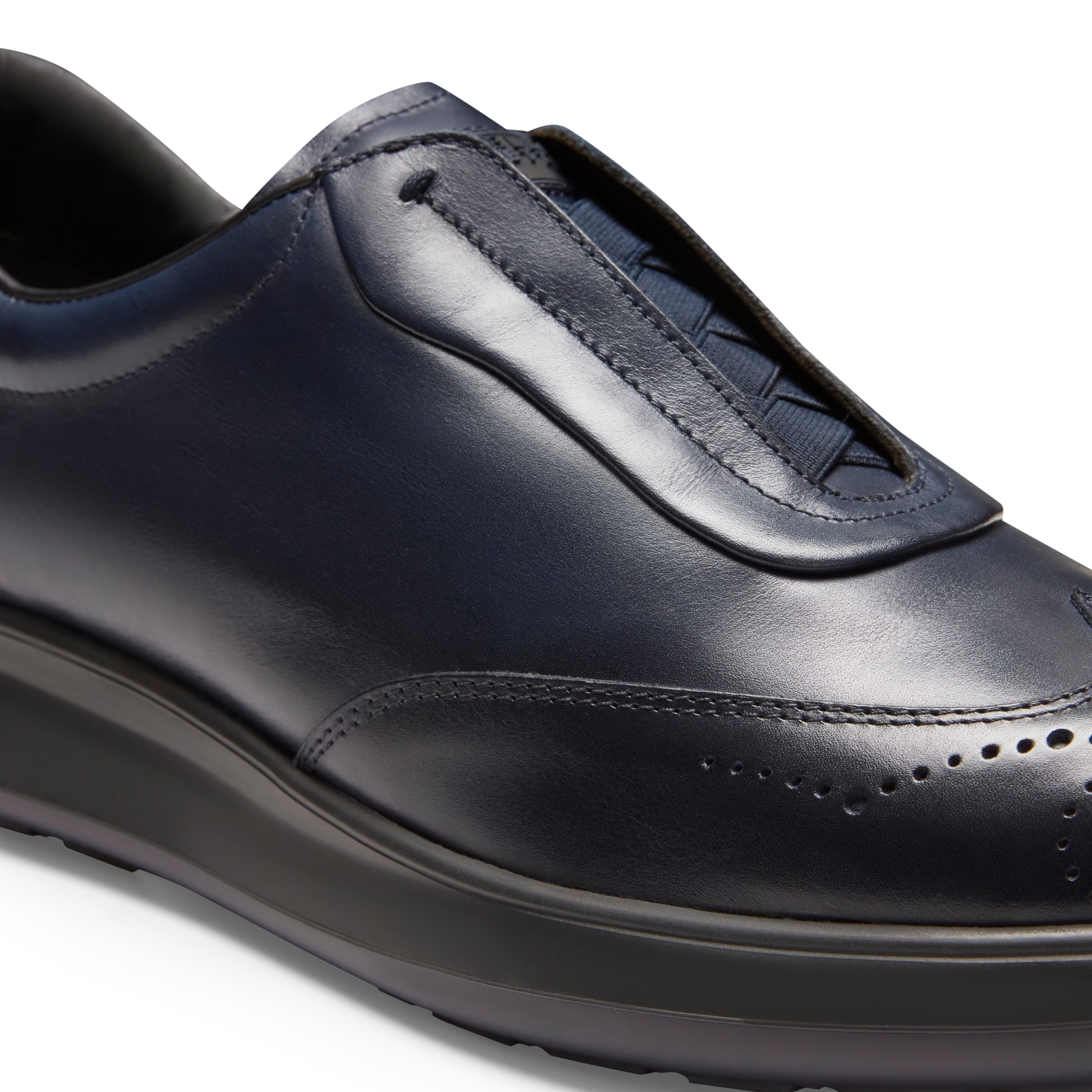 F.lli Rossetti Sneaker Brogue Pelle Marine Suola Gomma