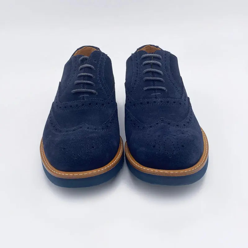 Sandro Barbera Tinte a Mano 981 Oxford camoscio blu Vibram