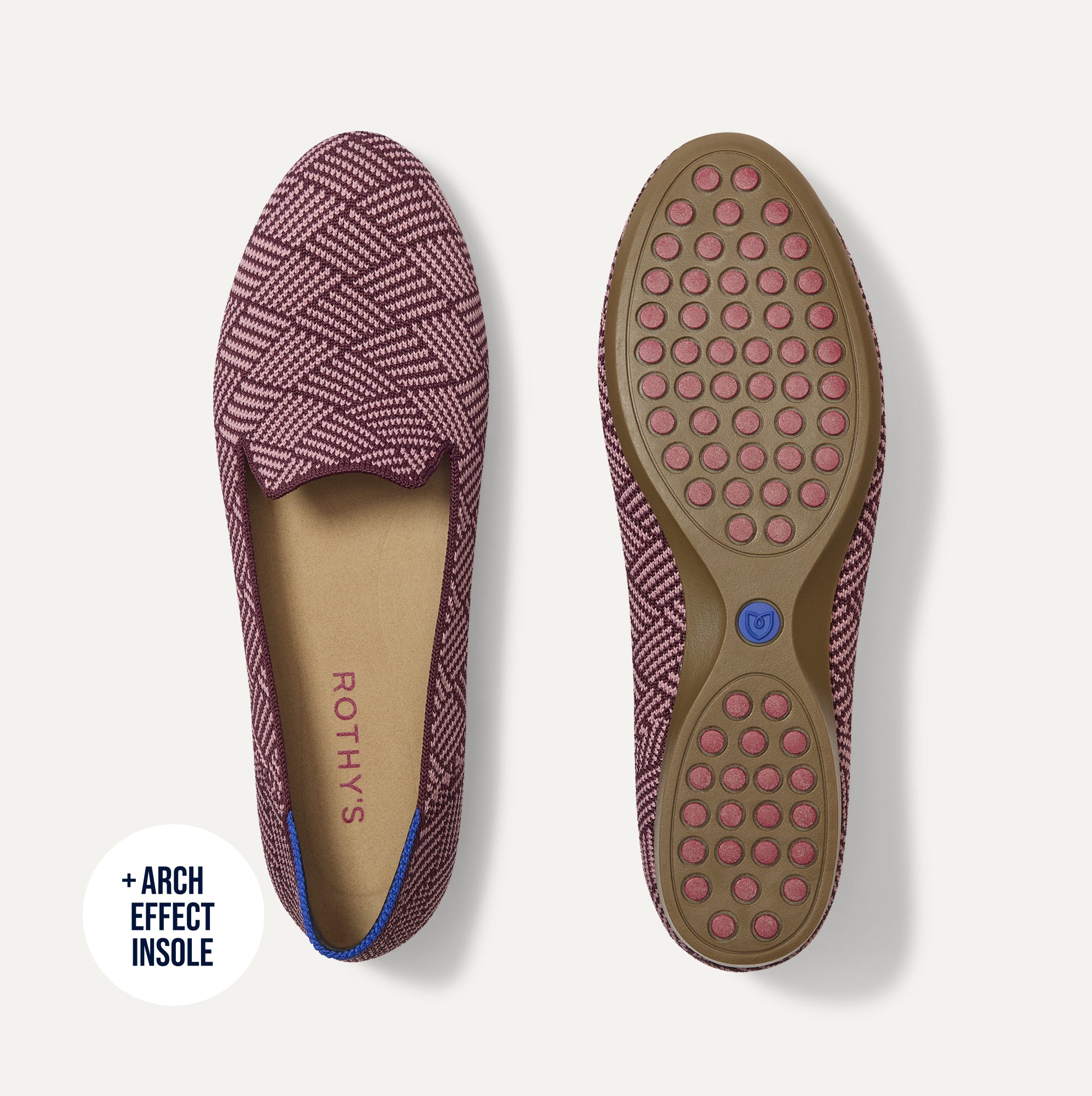 Rothy's The Daily Loafer mocassini donna Fig Zig Zag rosa