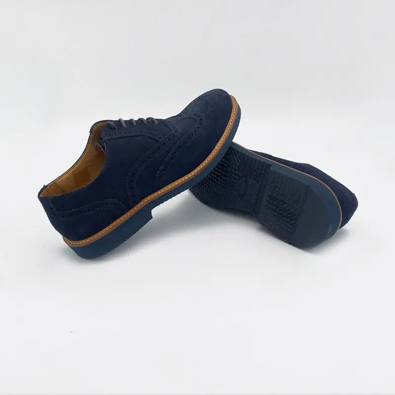 Sandro Barbera Tinte a Mano 981 Oxford camoscio blu Vibram