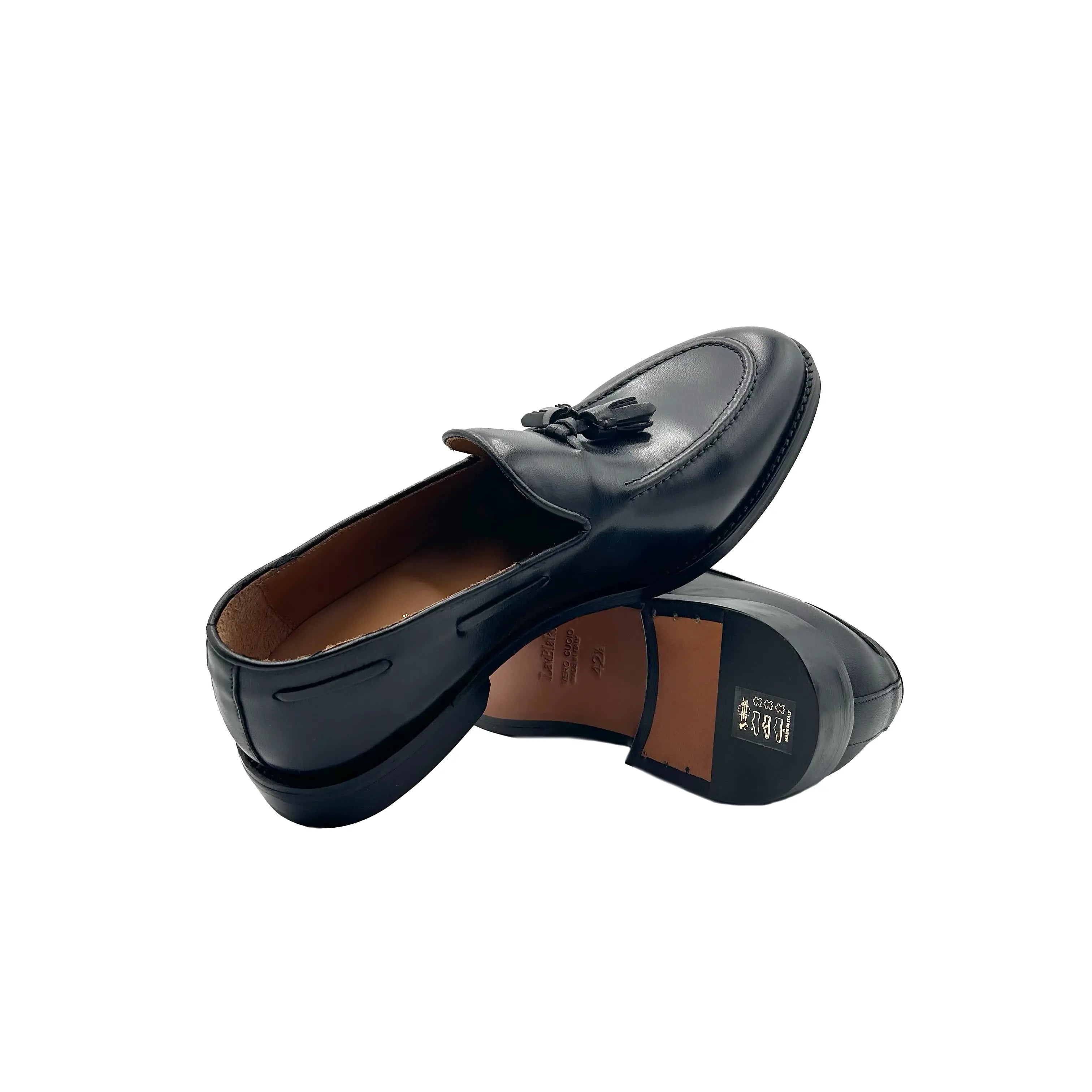 Sandro Barbera 45213 Tassel Loafer mocassini uomo vitello nero