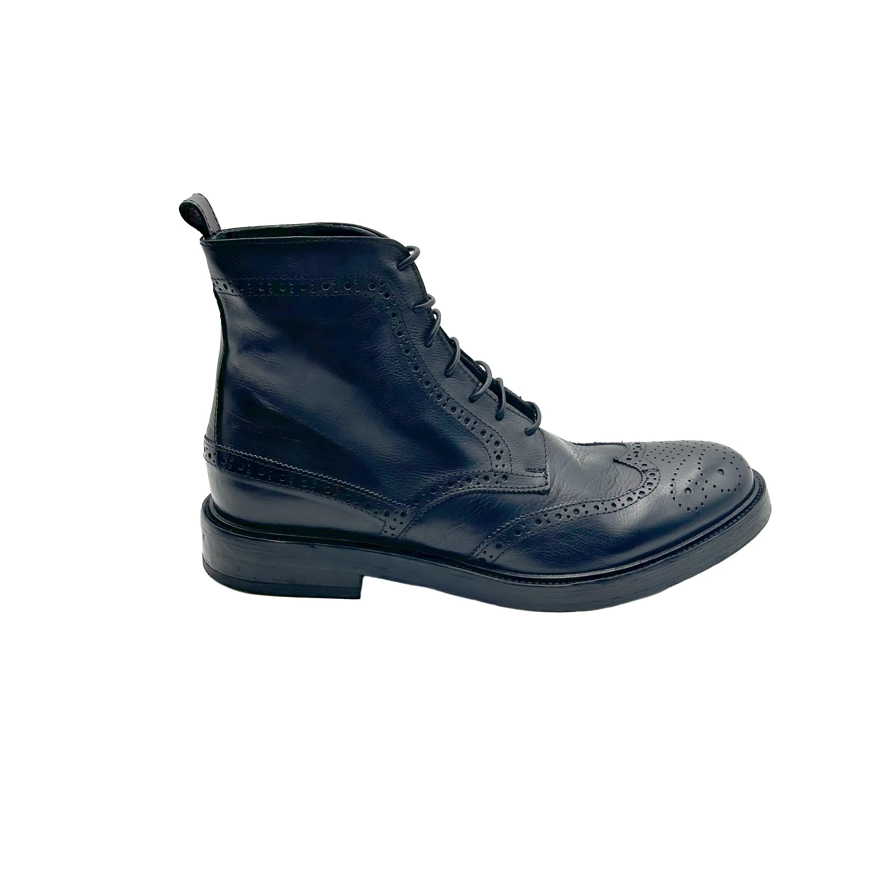 Sandro Barbera 34209 stivaletto uomo nero EU 39 stone wax brogue