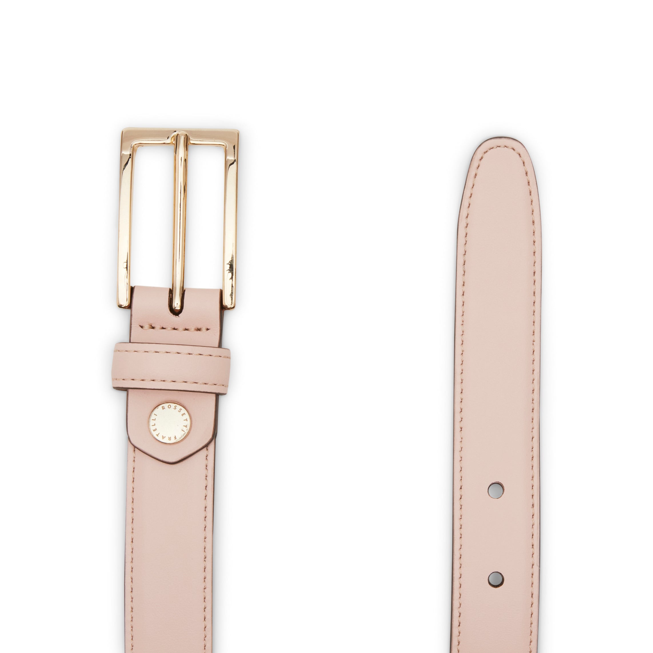 F.lli Rossetti cintura donna pelle cipria fibbia oro 2,5 cm