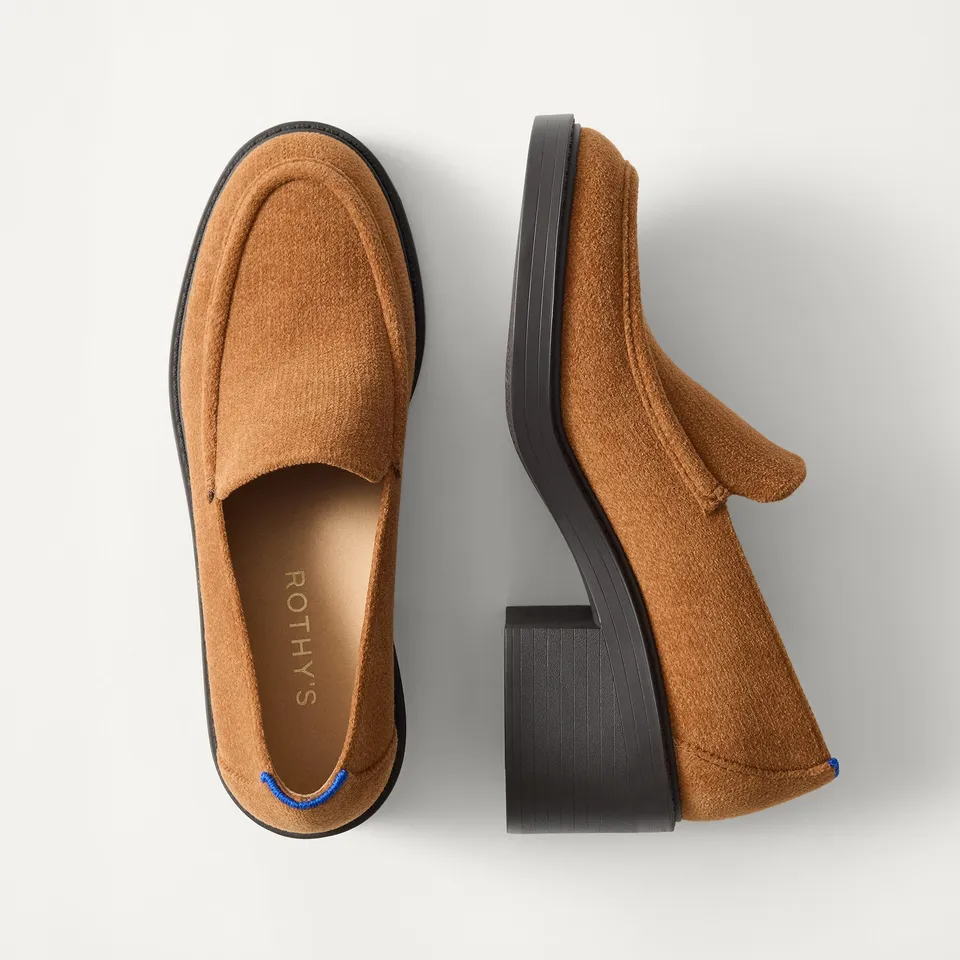 Rothy's The Block Heel Loafer scarpe tacco Caramel