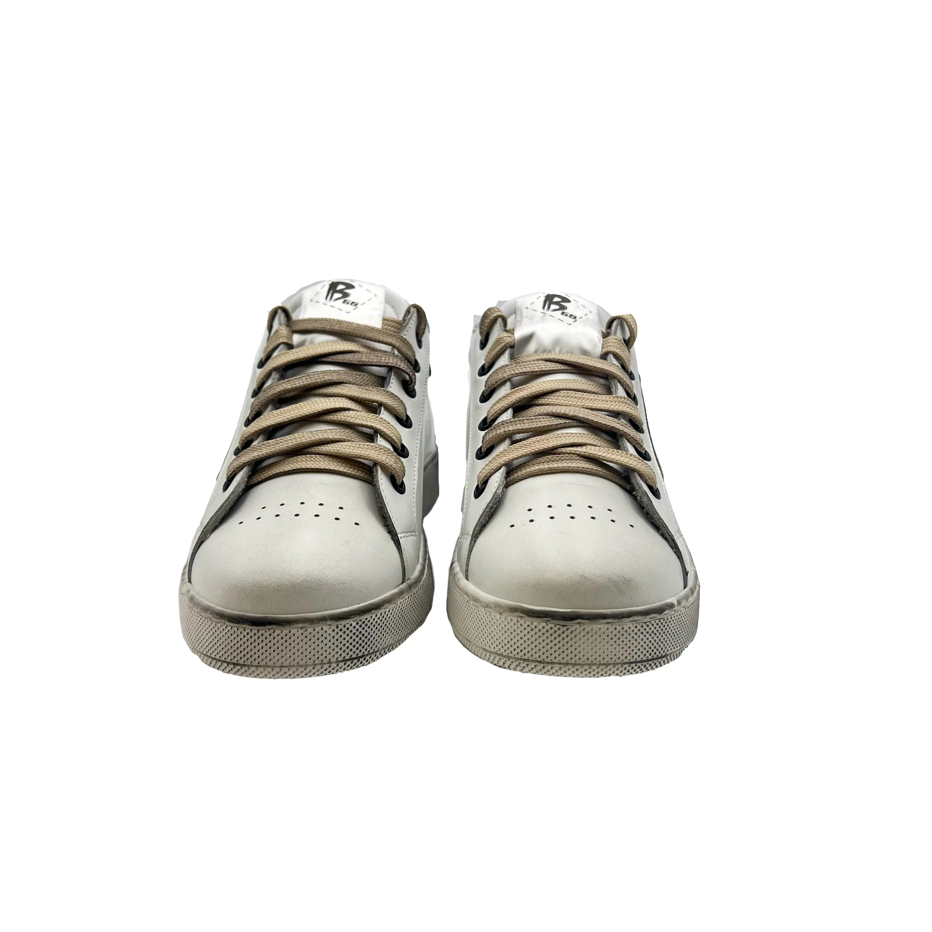 B68 New Hollywood sneaker uomo bianco pelle