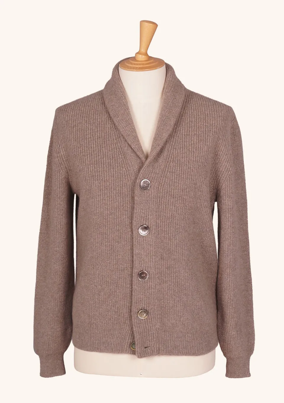 Stefano Bemer Knitwear cardigan cashmere tortora 50 Loro Piana