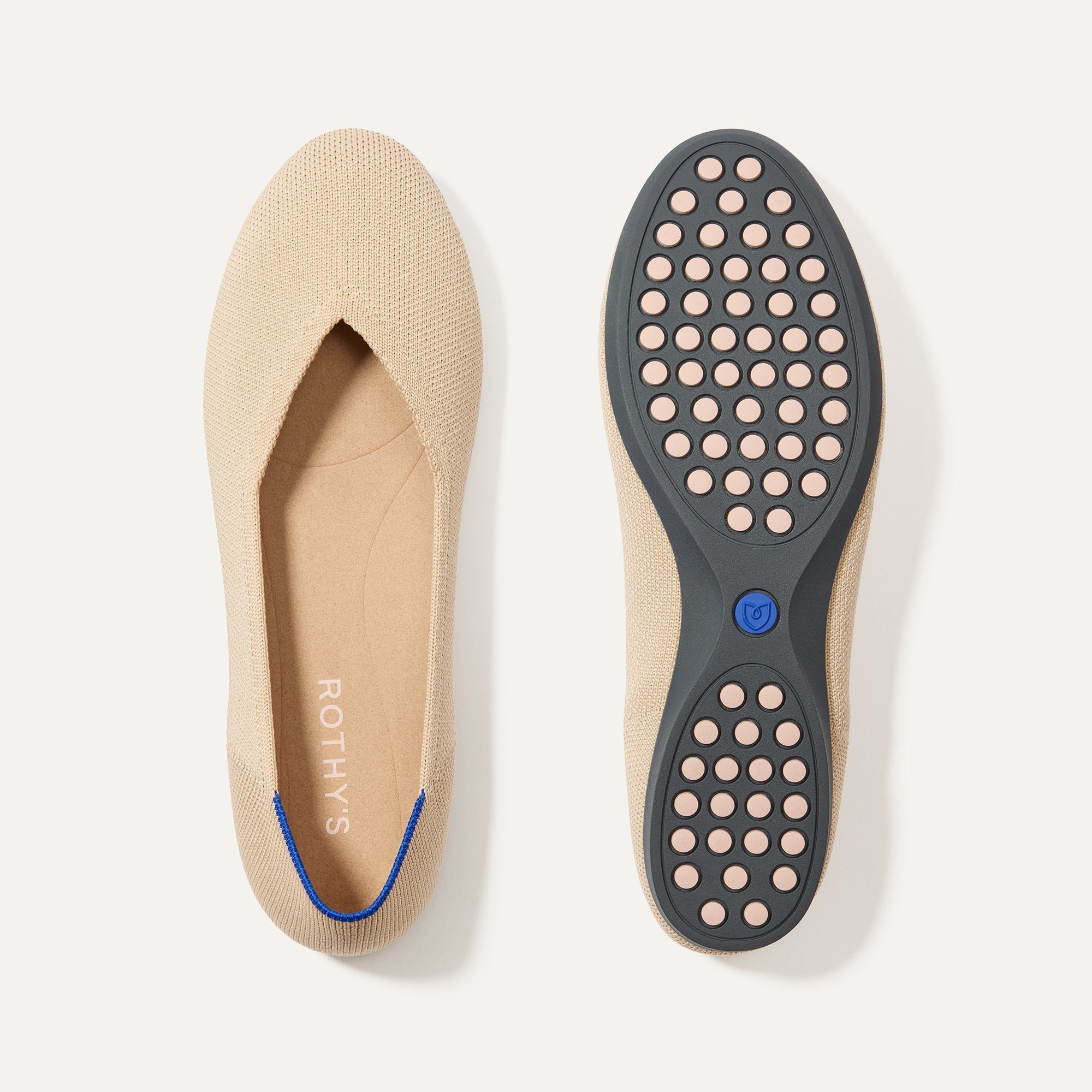 Rothy's The Daily Flat ballerine Ecru avorio knit