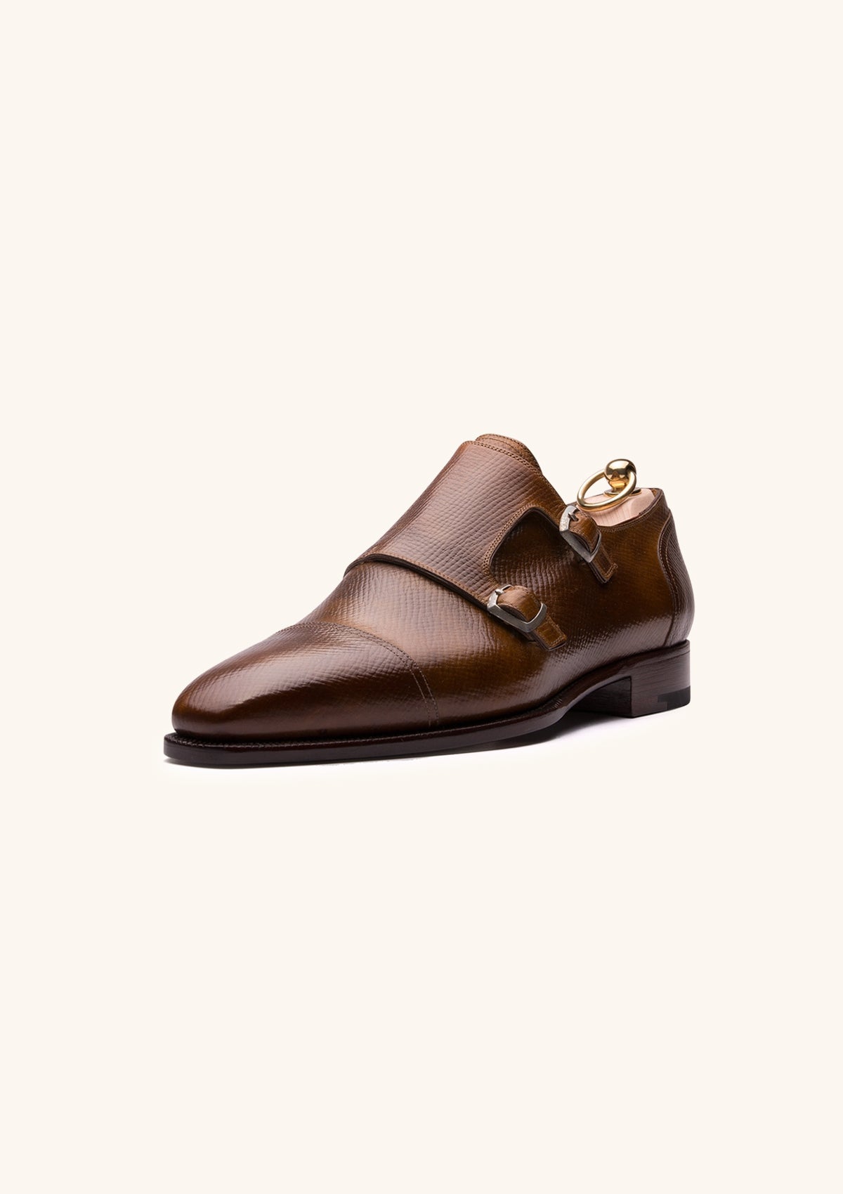 Stefano Bemer Monks C2310 Scarpe Doppia Fibbia Tan Pelle