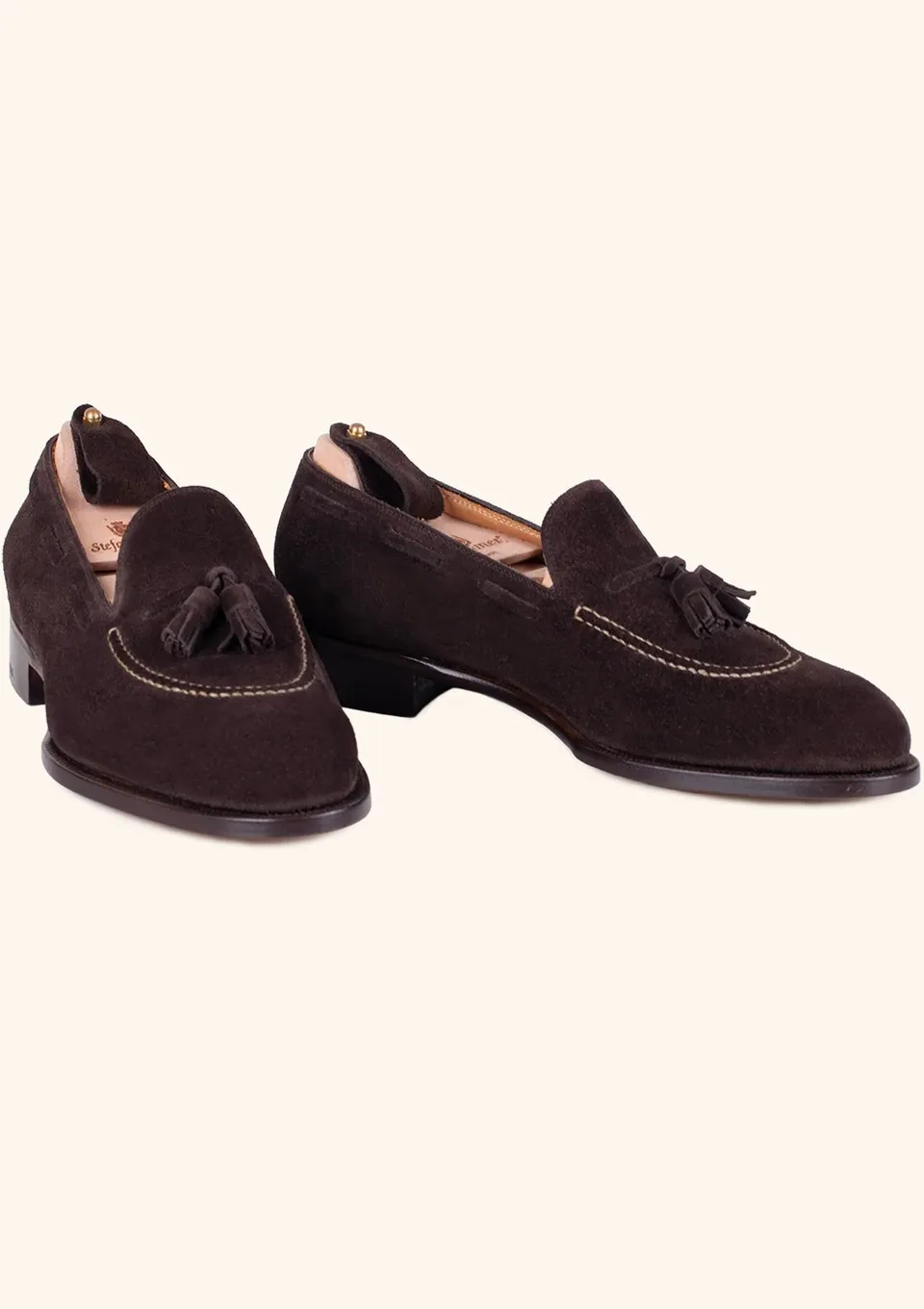 Stefano Bemer Classica C1327 Mocassini Uomo Camoscio Cioccolato 42