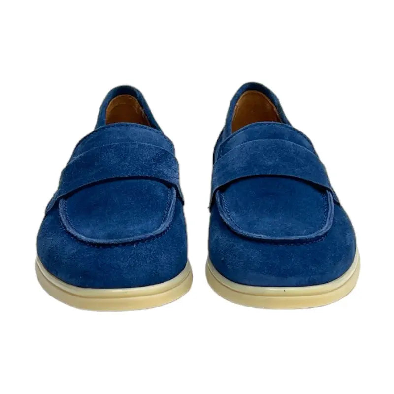 Sandro Barbera 180 Jeans mocassino donna blu scamosciato
