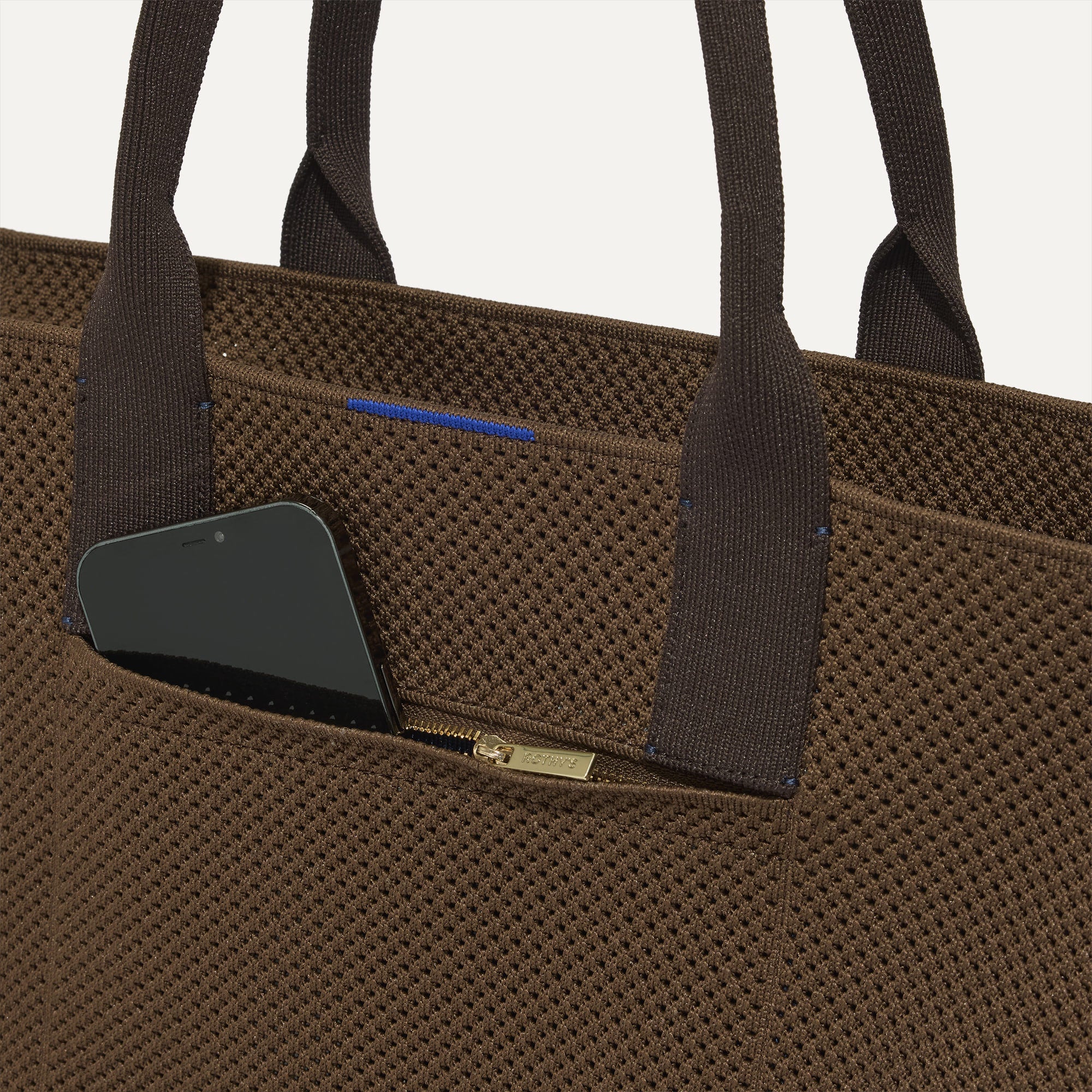 Rothy's The Classic Tote borsa Cinnamon Open-Knit con zip