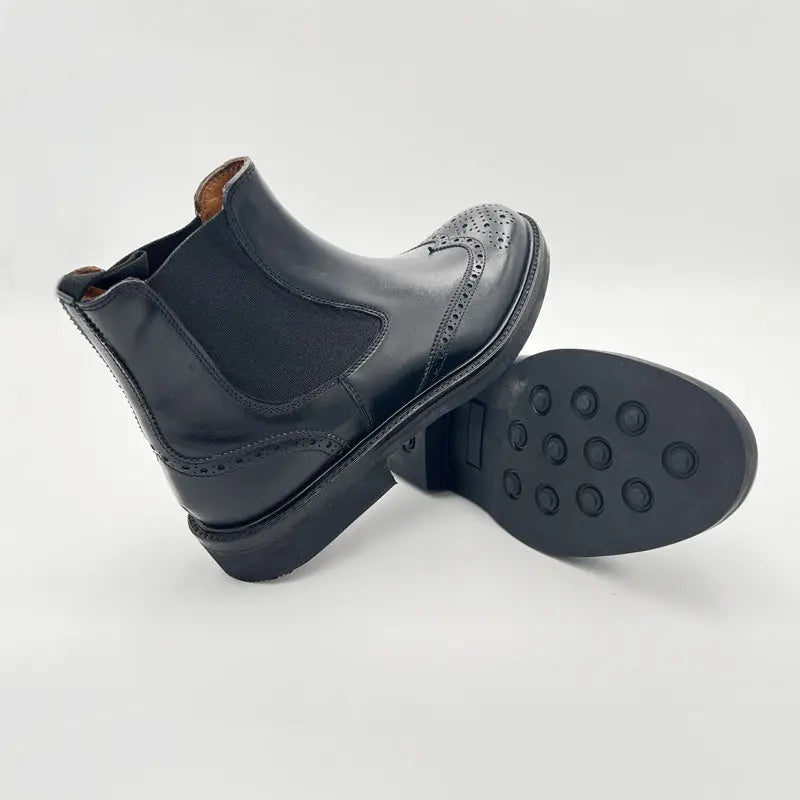 Sandro Barbera Chelsea 987U stivaletti uomo nero vitello brogue