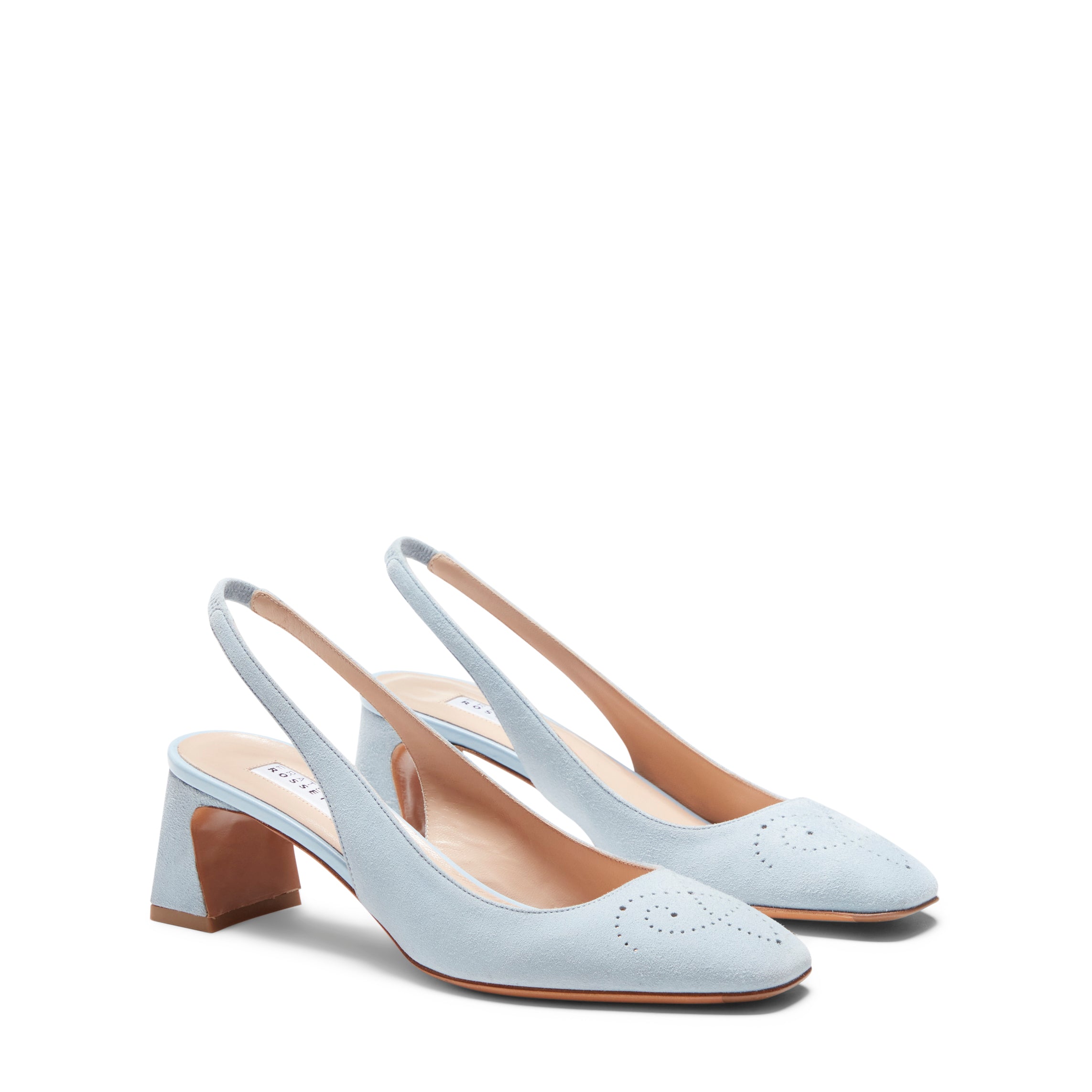 F.lli Rossetti Slingback scamosciata acquamarina 50mm