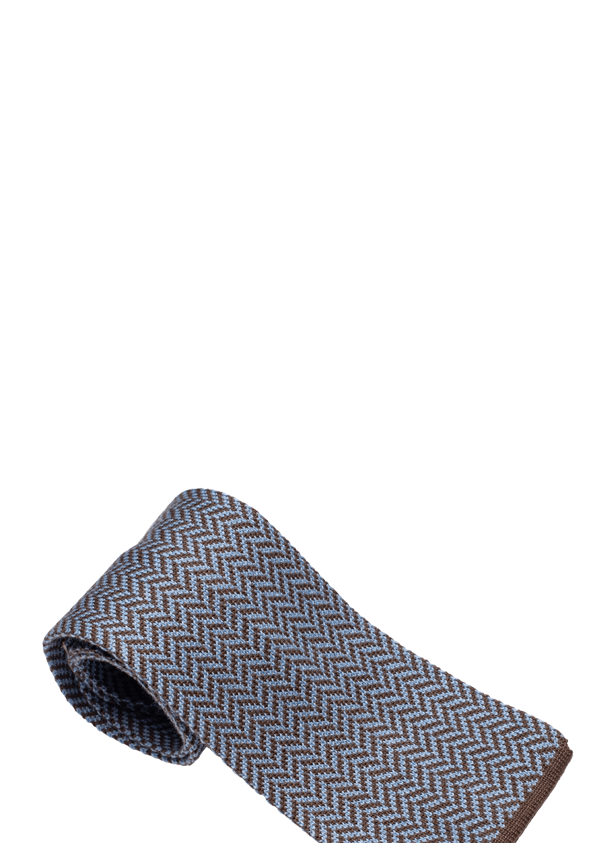 Stefano Bemer Cravatta Cotone Azzurro Marrone 8 cm