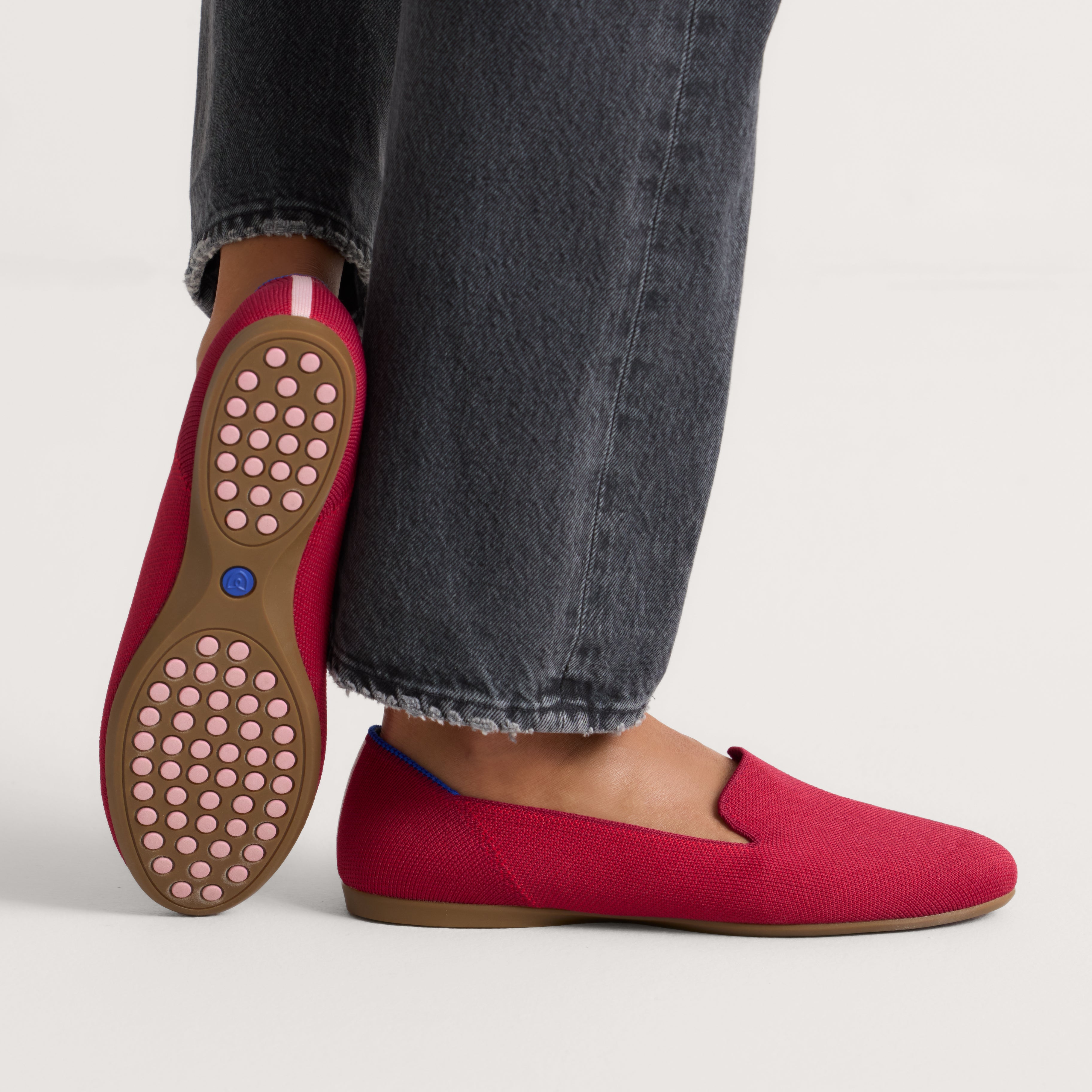 Rothy's The Daily Loafer mocassini Red Rose maglia rosa