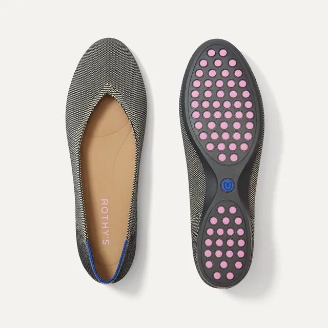 Rothy's The Daily Flat ballerine Salt Air nero beige knit