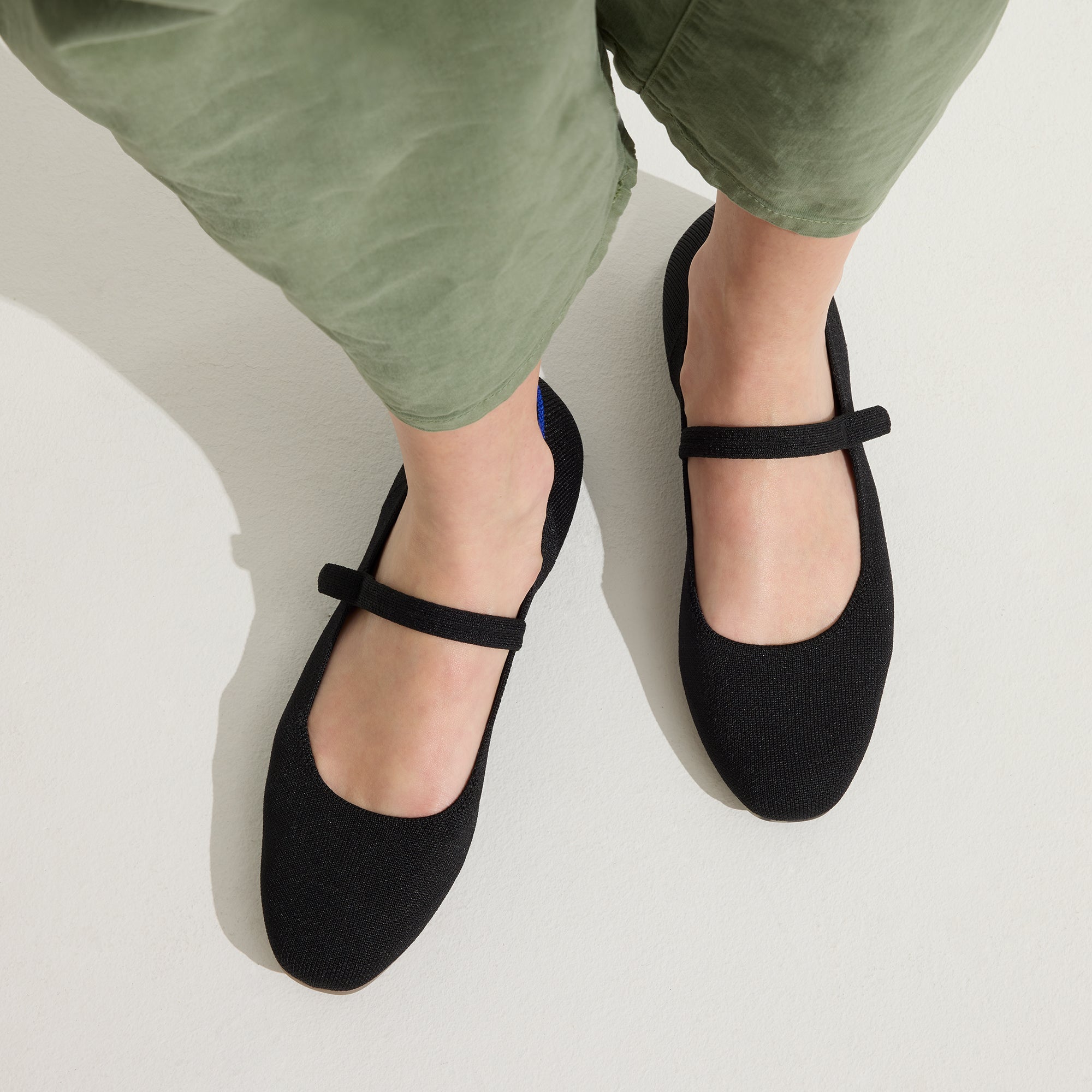 Rothy's The Square Mary Jane ballerine donna Nero cinturino