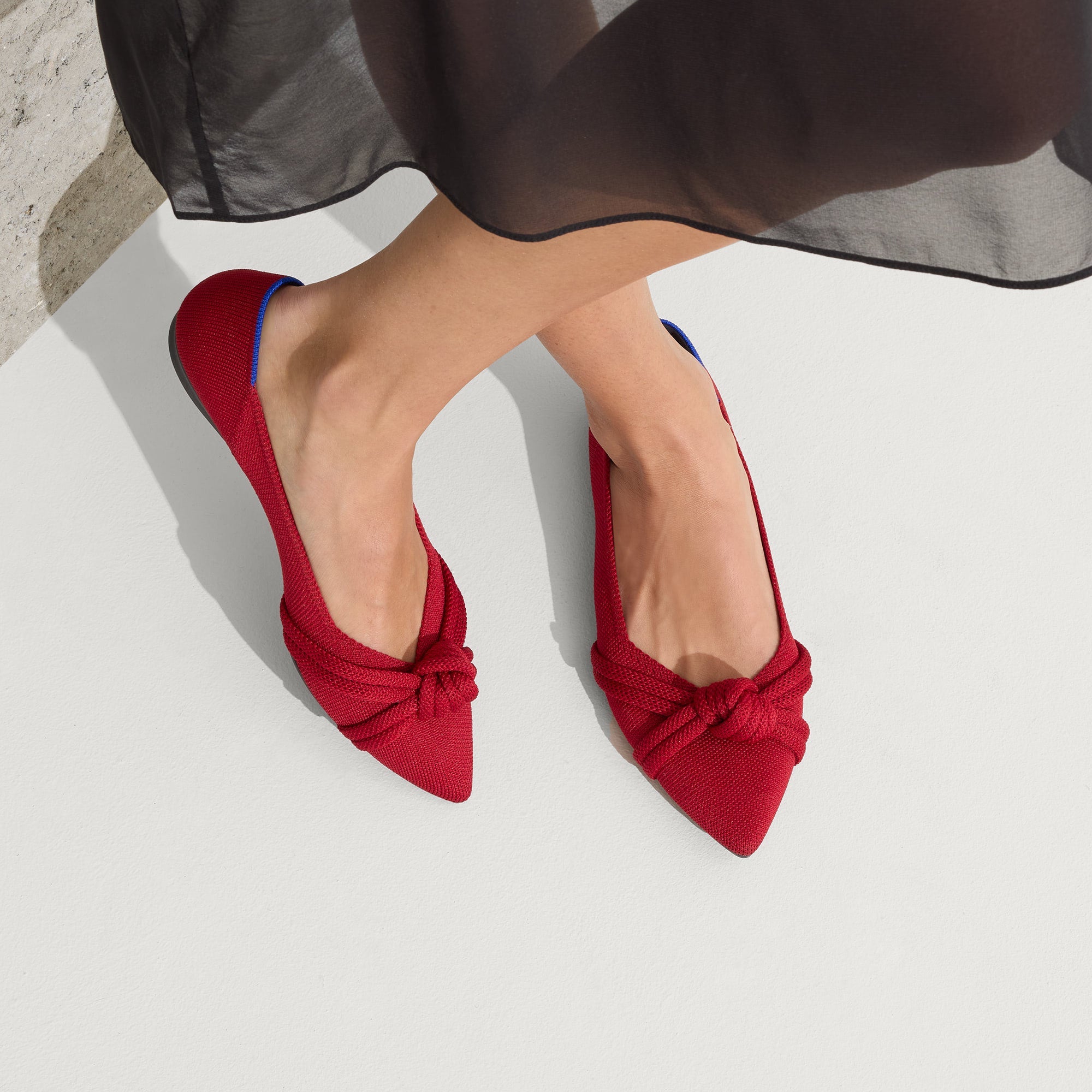 Rothy's The Knot Point II Candied Berry ballerine nodo bordeaux