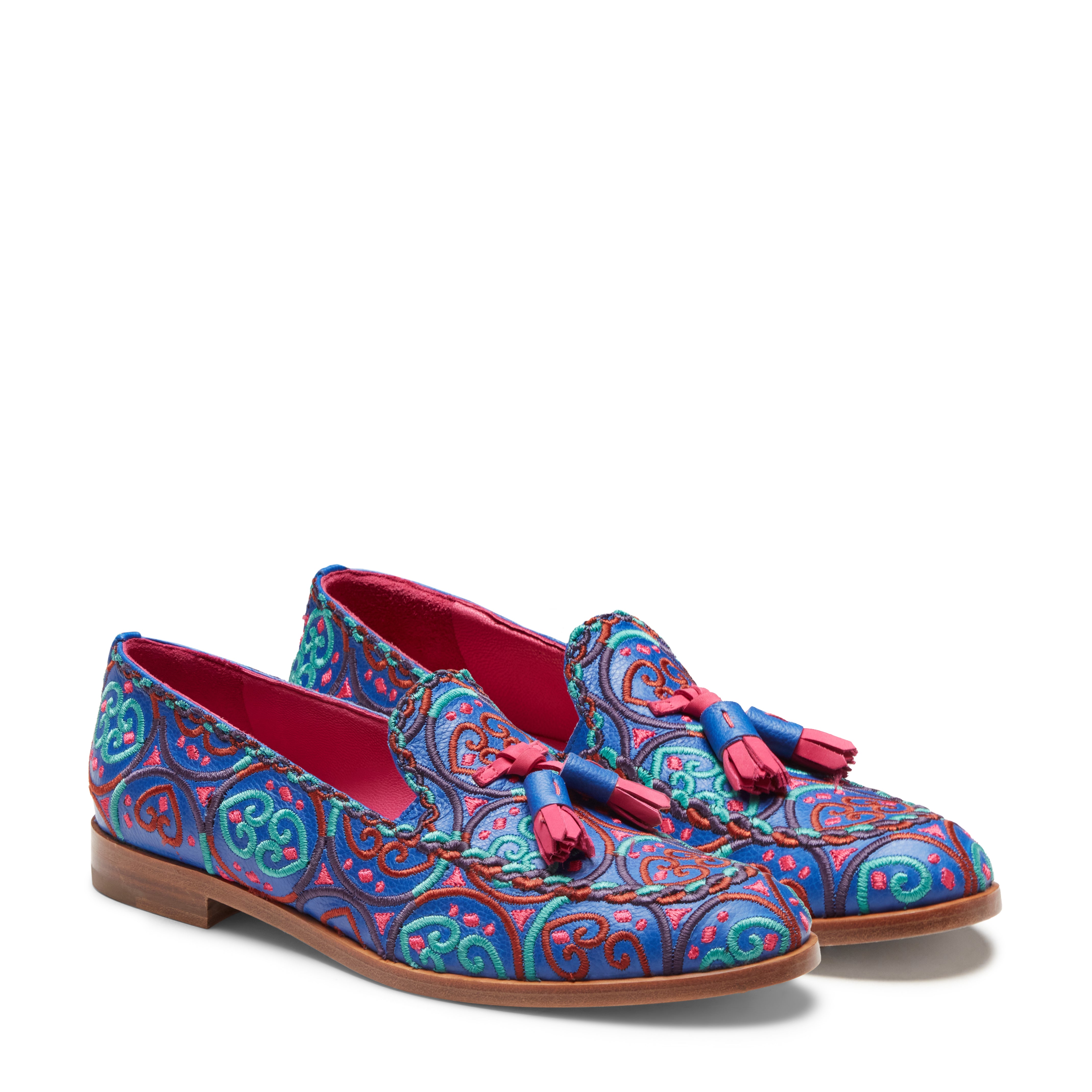 F.lli Rossetti Brera Mocassino Donna Blucina Ricamo