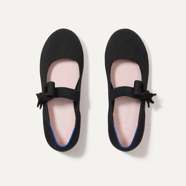 Rothy's The Kids Tux Bow Mary Jane scarpe nere fiocco nero