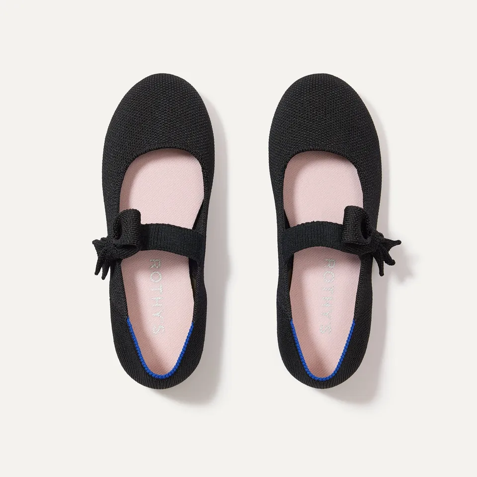 Rothy's The Kids Tux Bow Mary Jane scarpe nere fiocco nero