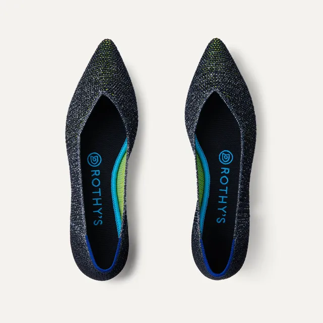 Rothy's The Point ballerine punta Metallic Lattice punta