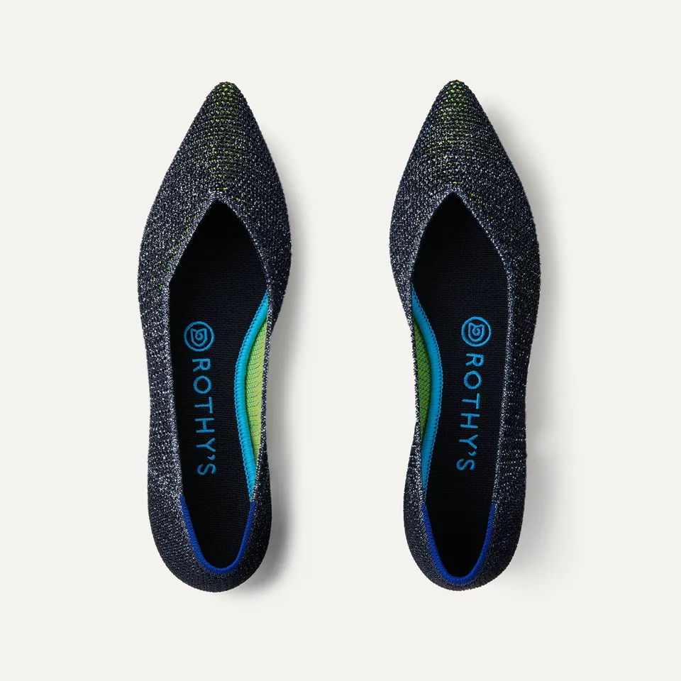 Rothy's The Point ballerine punta Metallic Lattice punta