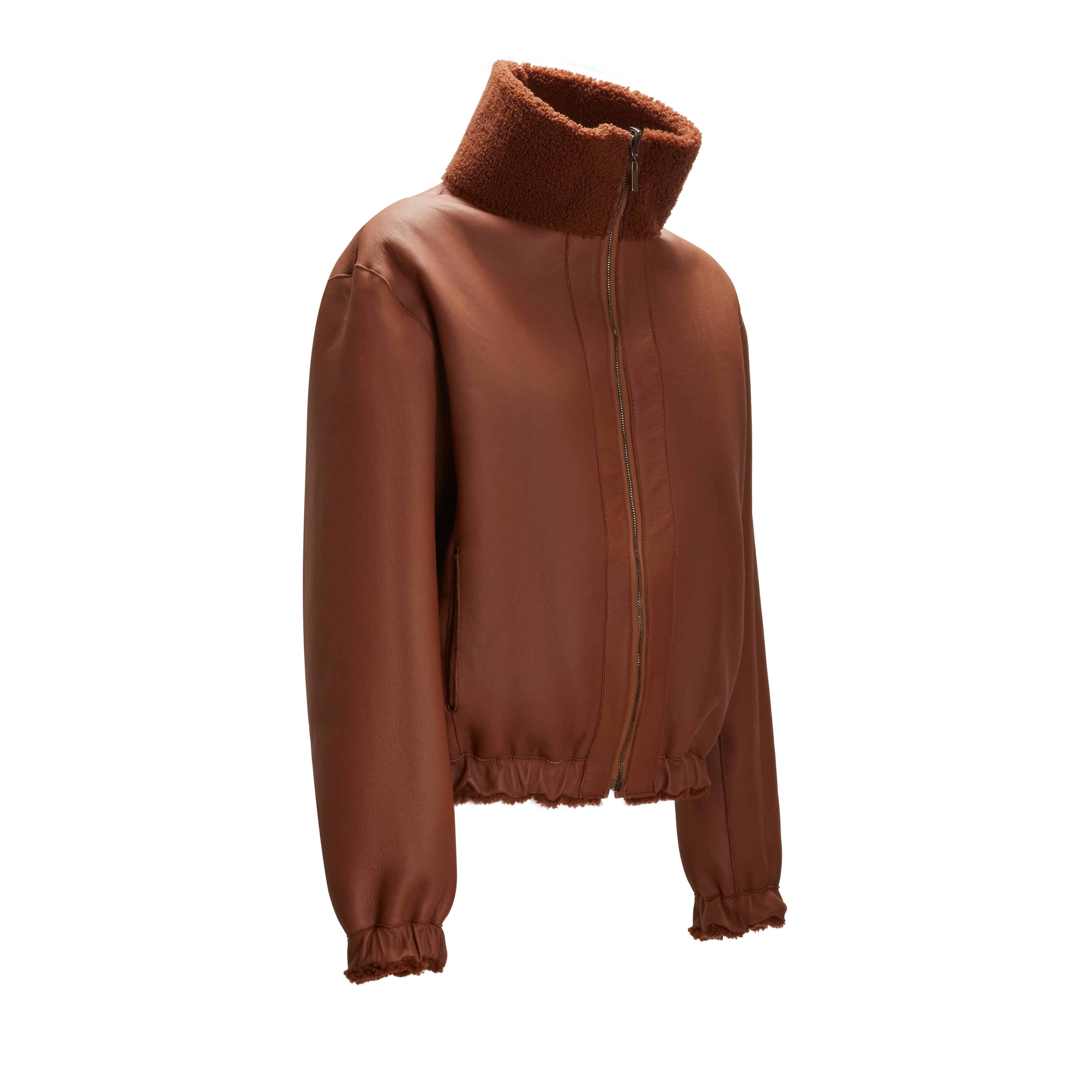 F.lli Rossetti 98414 Bomber Donna Shearling Biscotto Reversibile