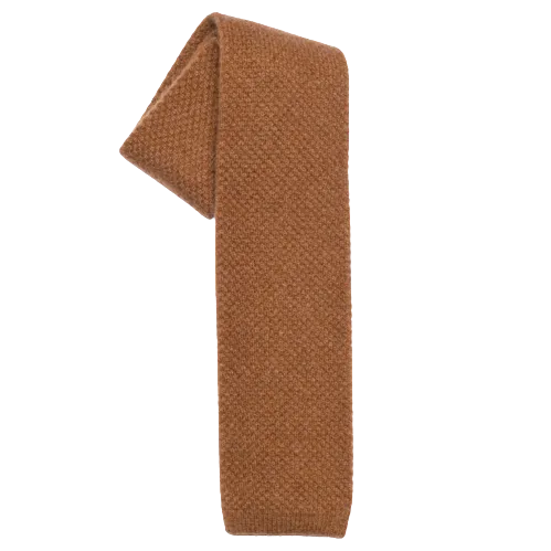 Stefano Bemer Ties cravatta maglia lana cannella 8 cm