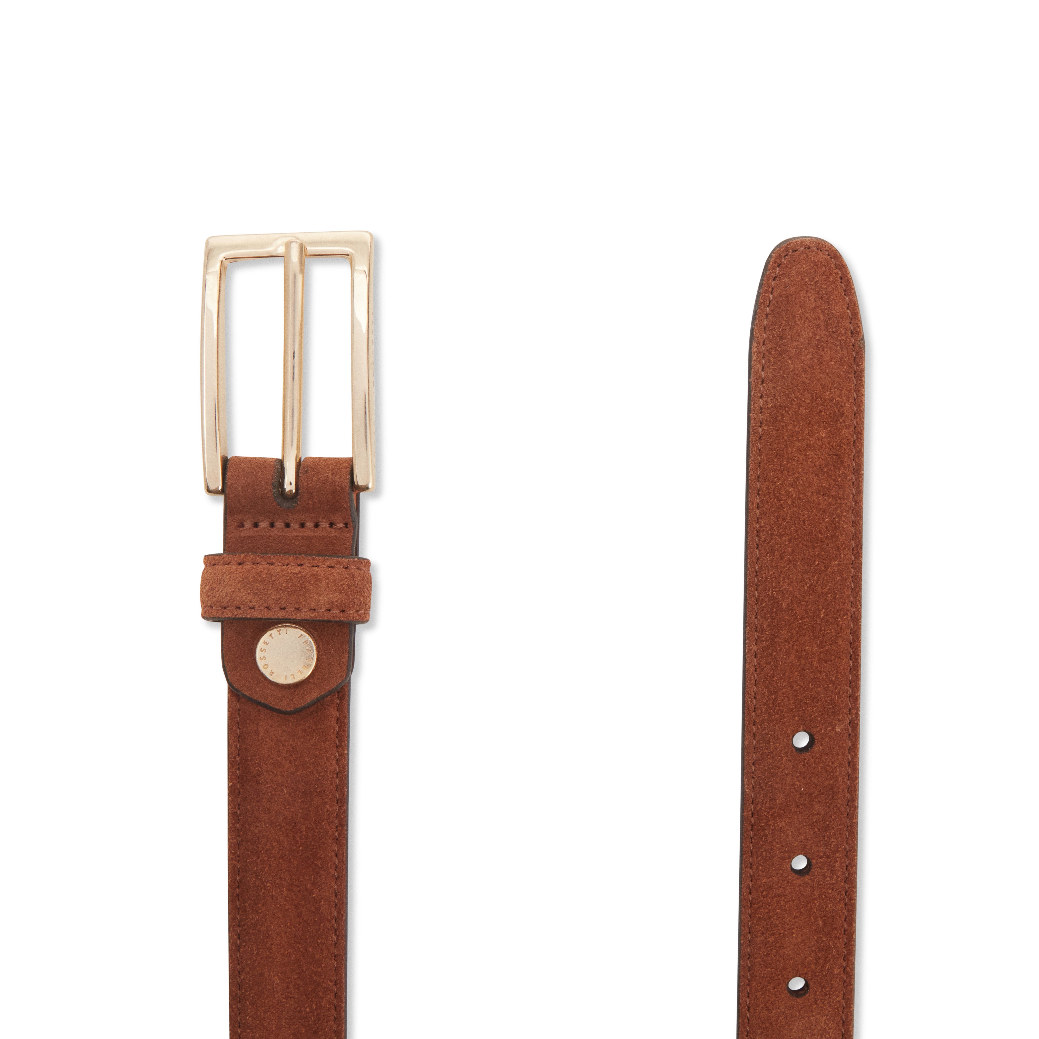 F.lli Rossetti Cintura Donna Suede Cognac Fibbia Oro