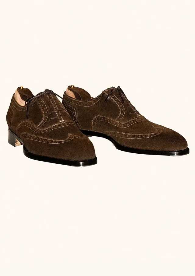 Stefano Bemer Oxfords T6351 stringate camoscio marrone 42