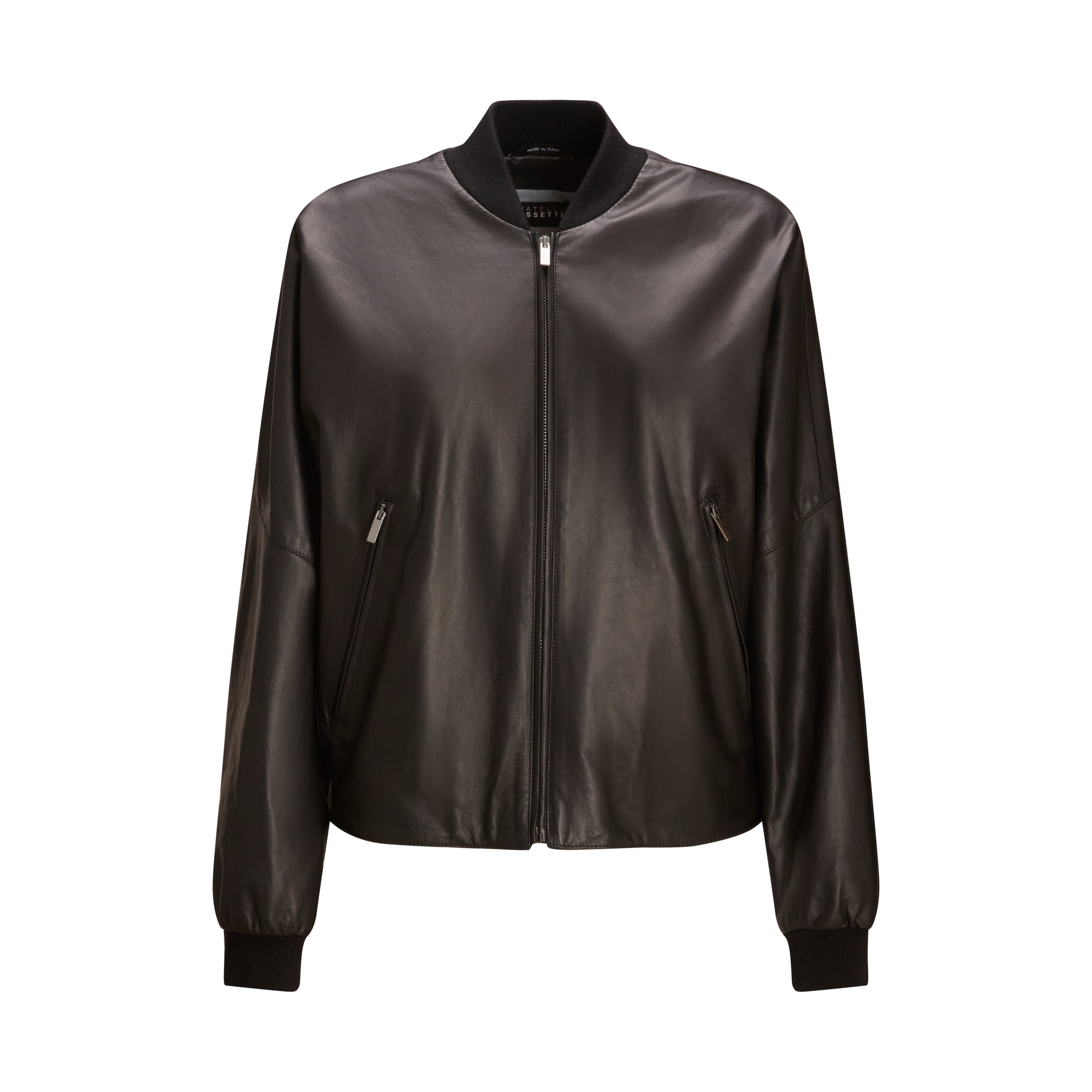 F.lli Rossetti Bomber 98411 Nappa Nera Donna Cropped Zip