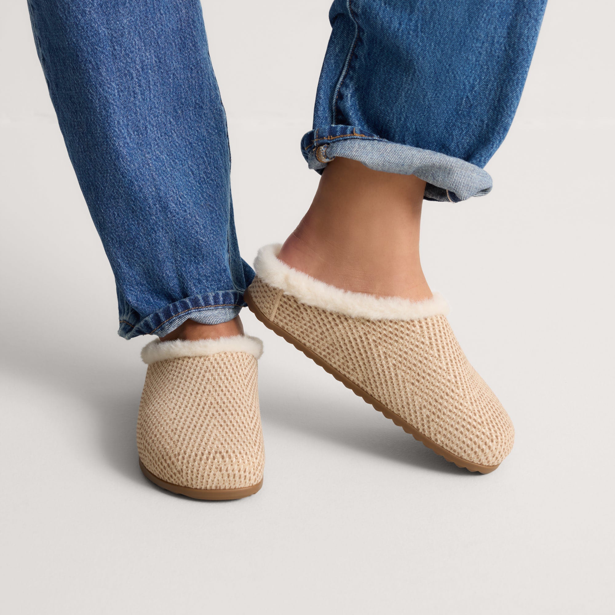 Rothy's Clogs The Après Clog zoccoli Cream Herringbone foderati