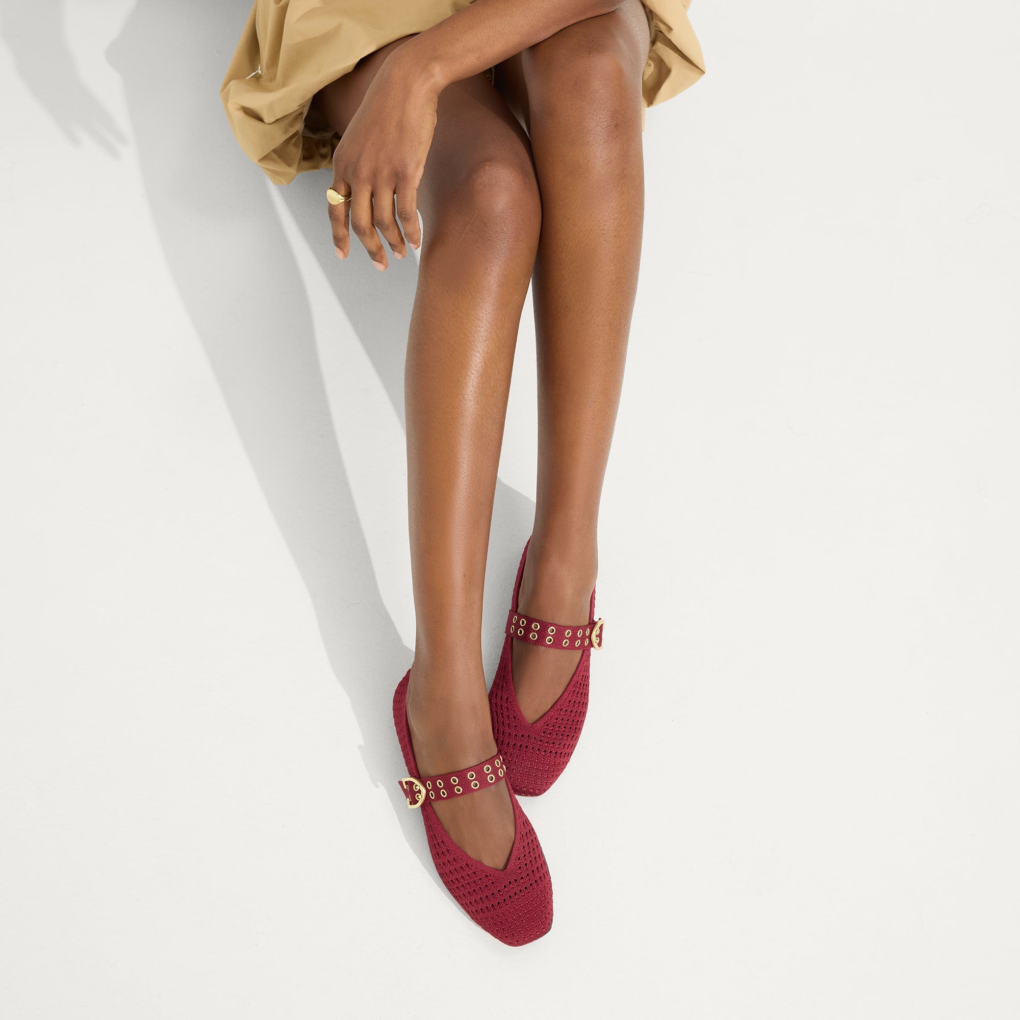 Rothy's Max Buckle Mary Jane ballerine Ruby Mesh bordeaux