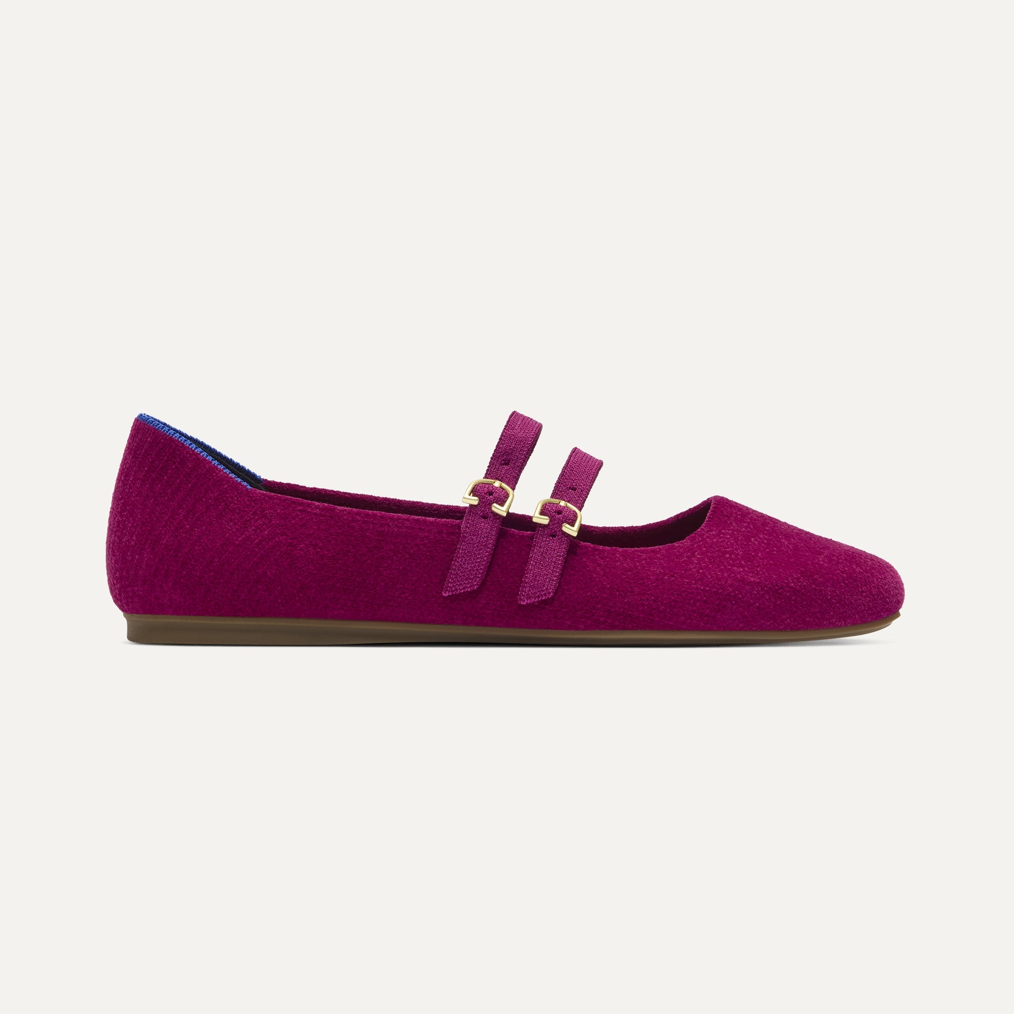 Rothy's Double Buckle Mary Jane Mulberry ballerine fibbia rosa